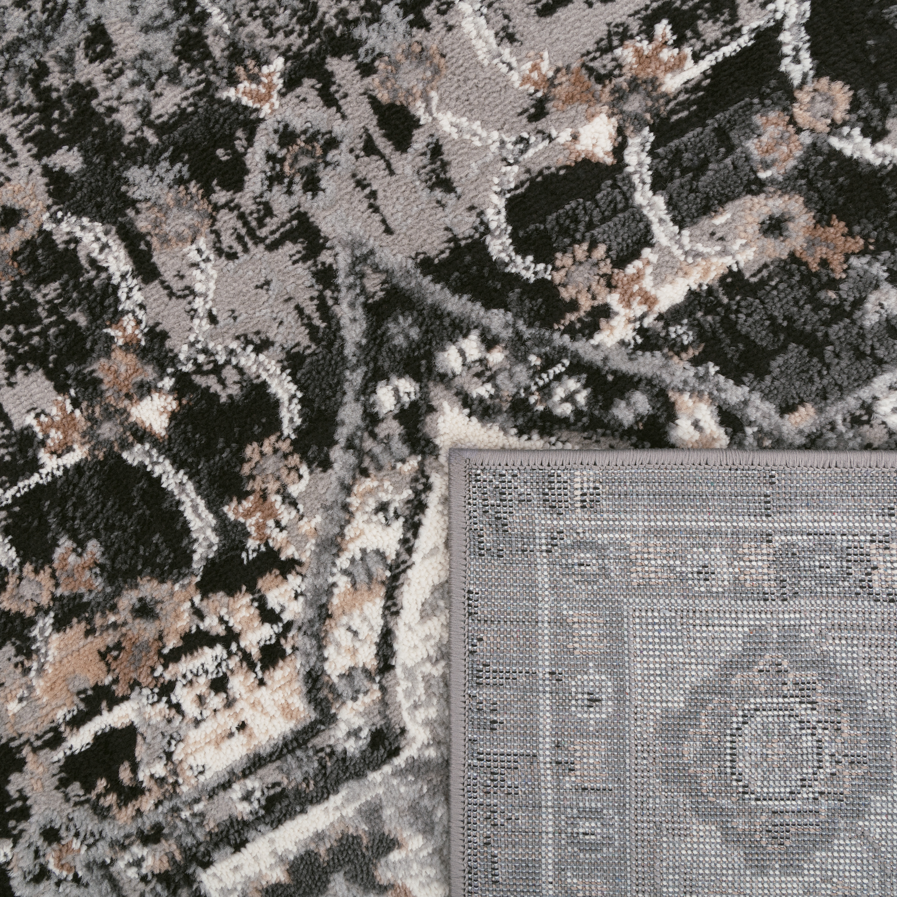 Teppich Wohnzimmer Marokkanisches Muster Modern Schwarz Orientalisch