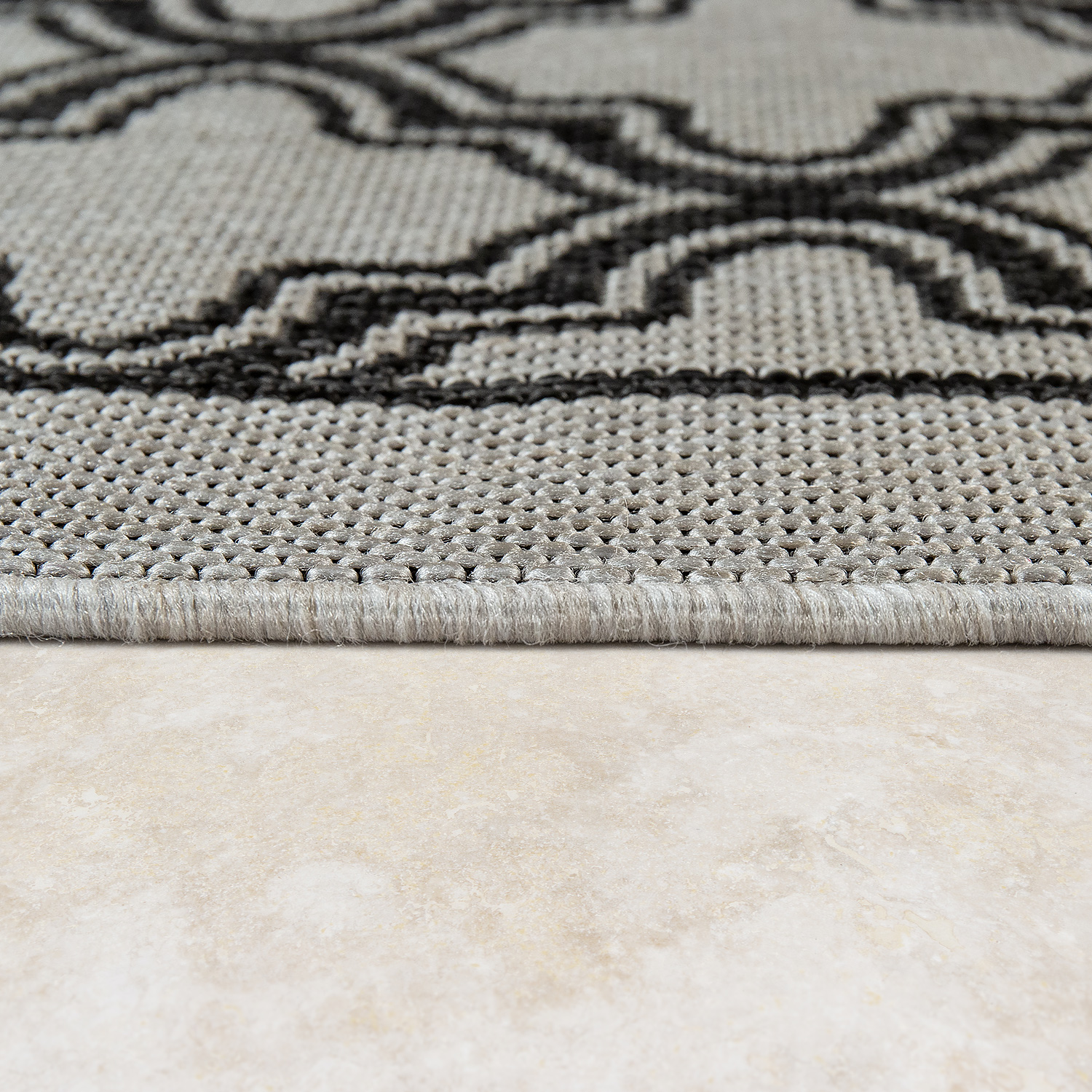 Orient Teppich Outdoor Marokkanisches Muster Grau 