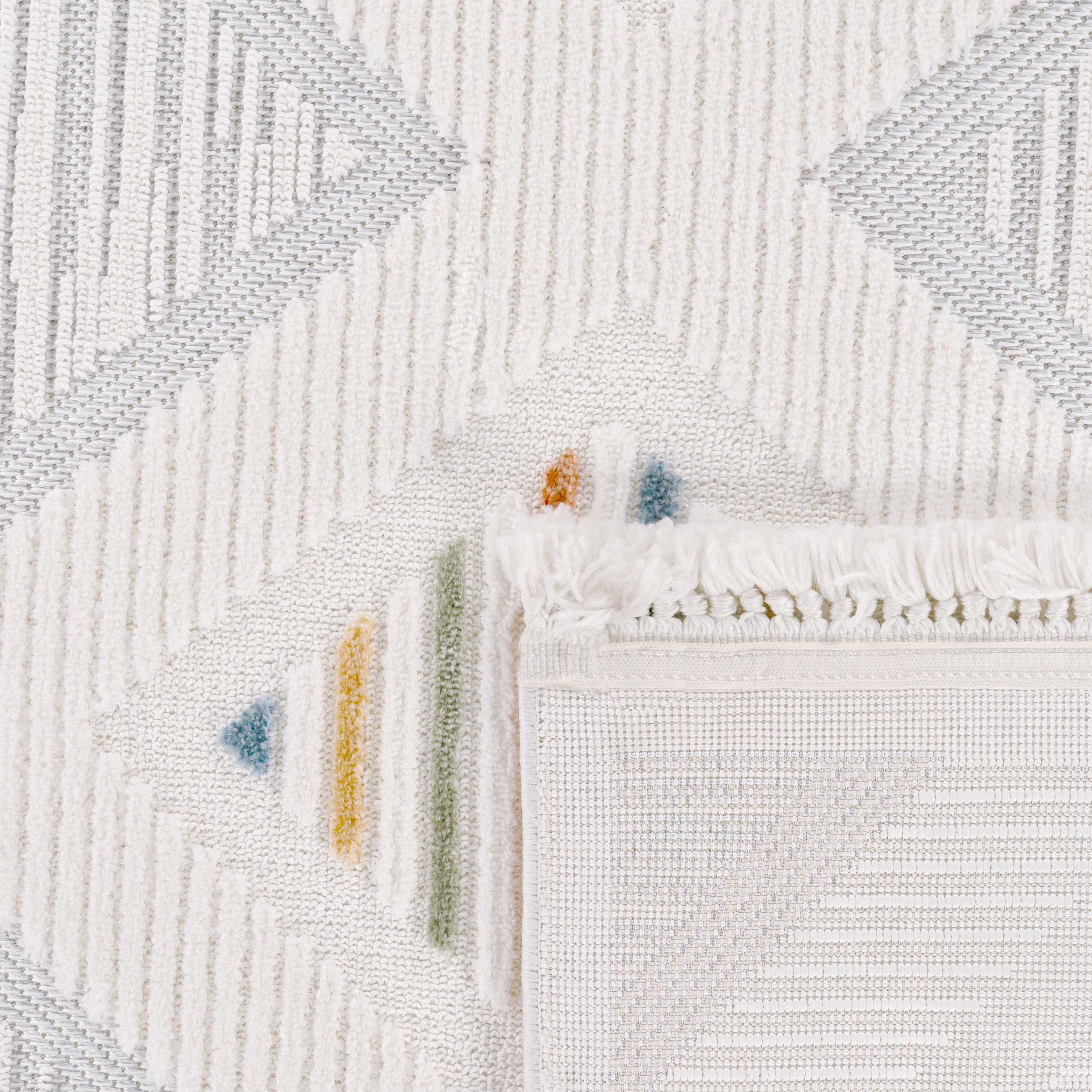 Teppich Esszimmer Ethno Geometrisch Fransen Mehrfarbig Modern