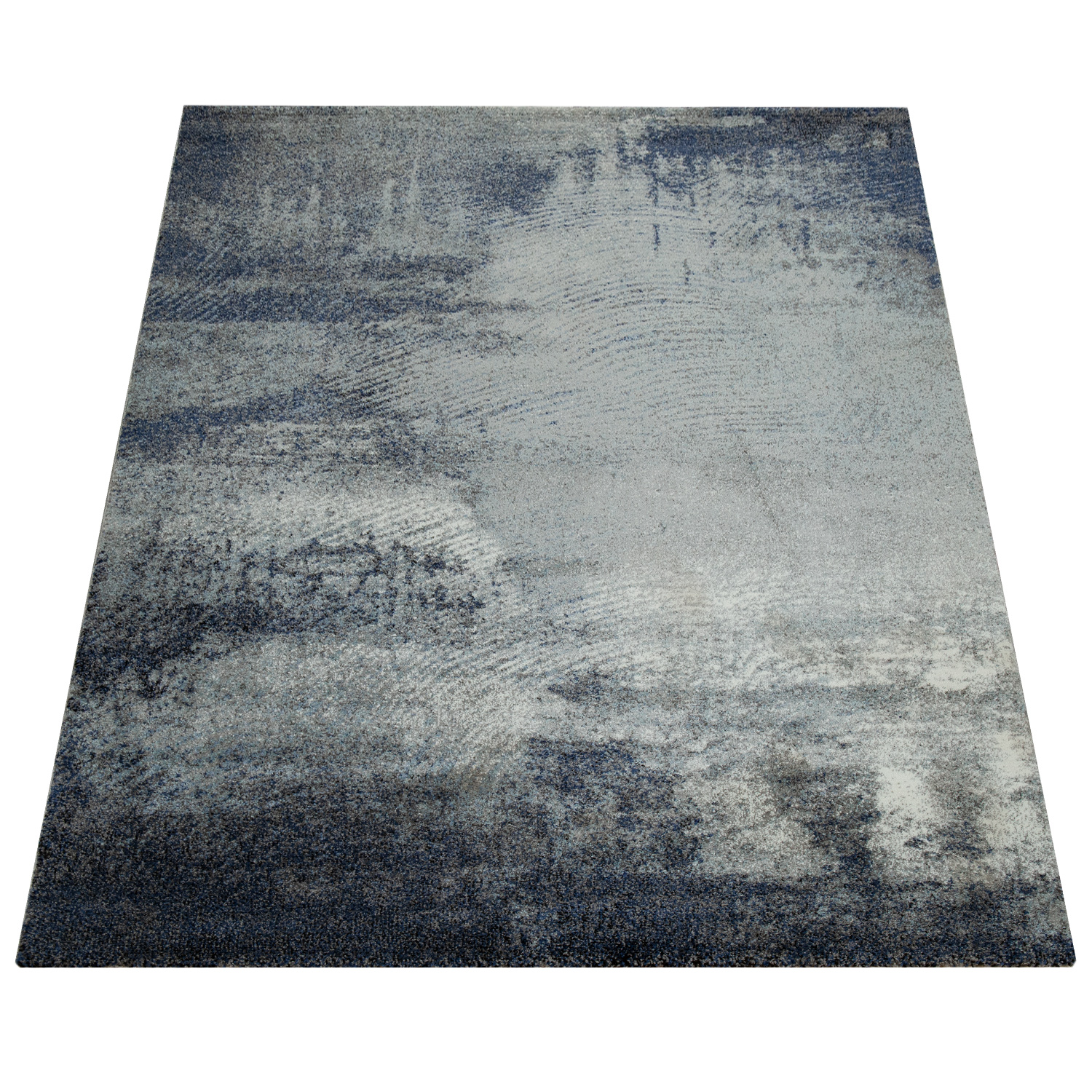 Wohnzimmer-Teppich Used-Look Blau 