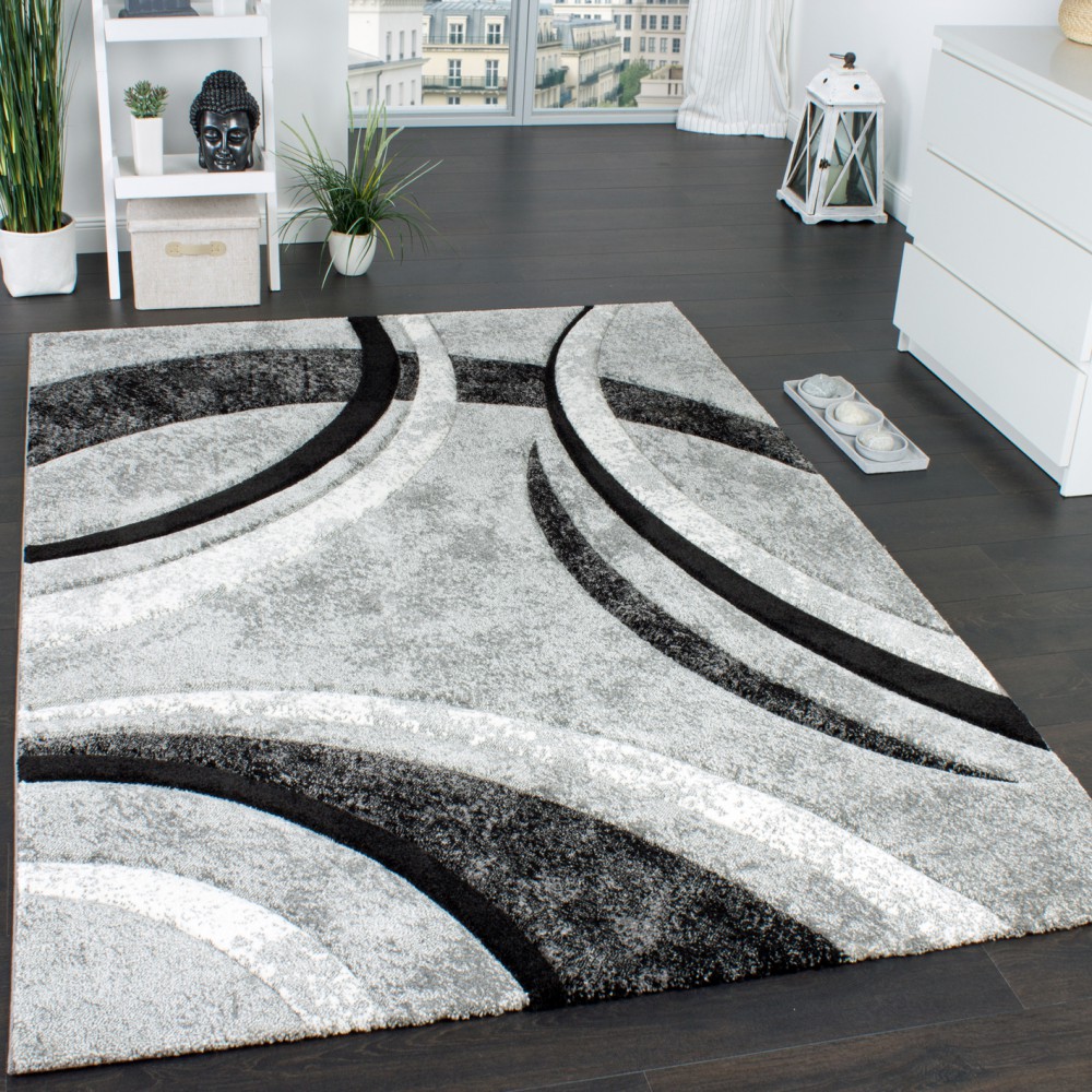 Designer Teppich Meliert Grau Modern