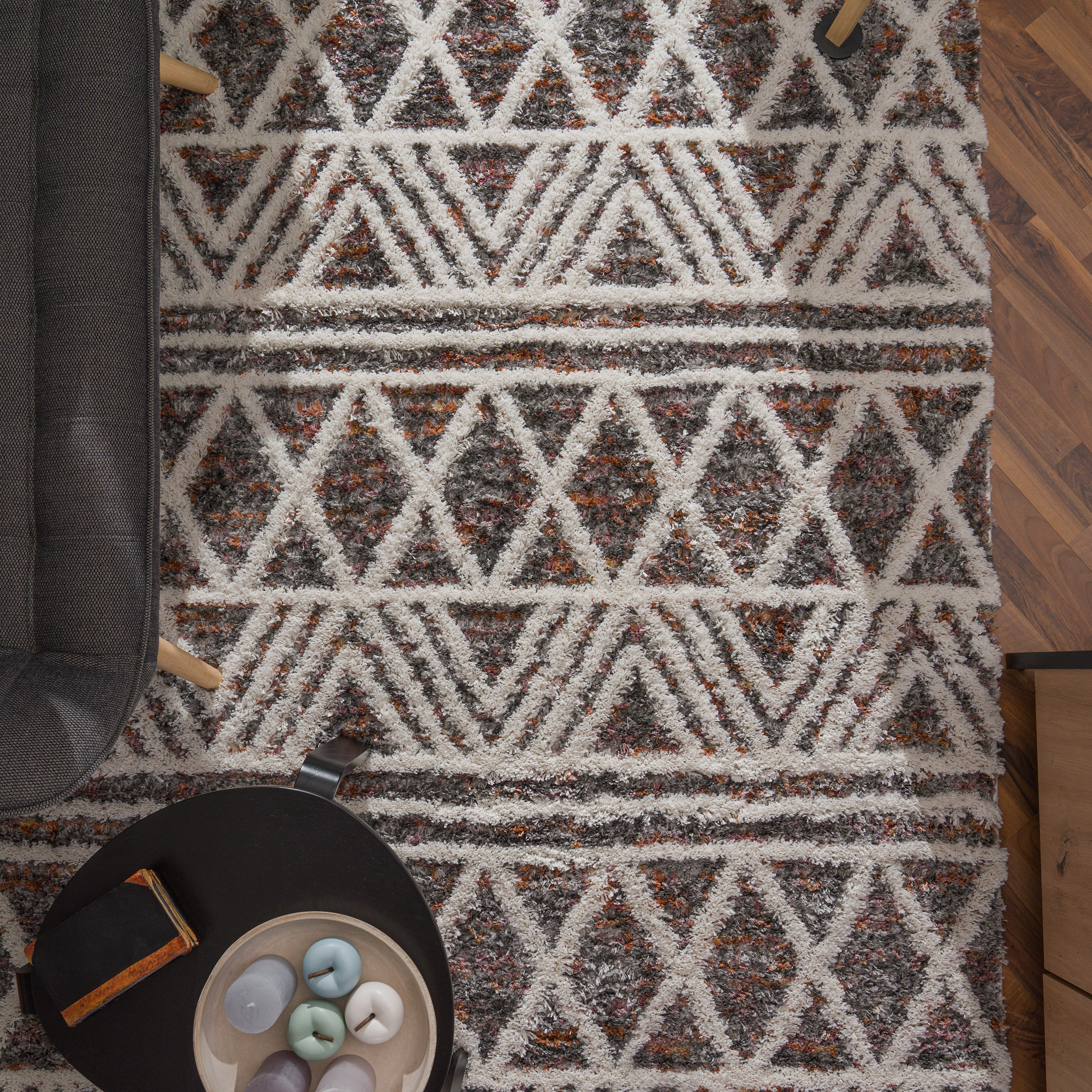 Teppich Esszimmer Skandi Geometrisches Muster Mehrfarbig Skandinavisch