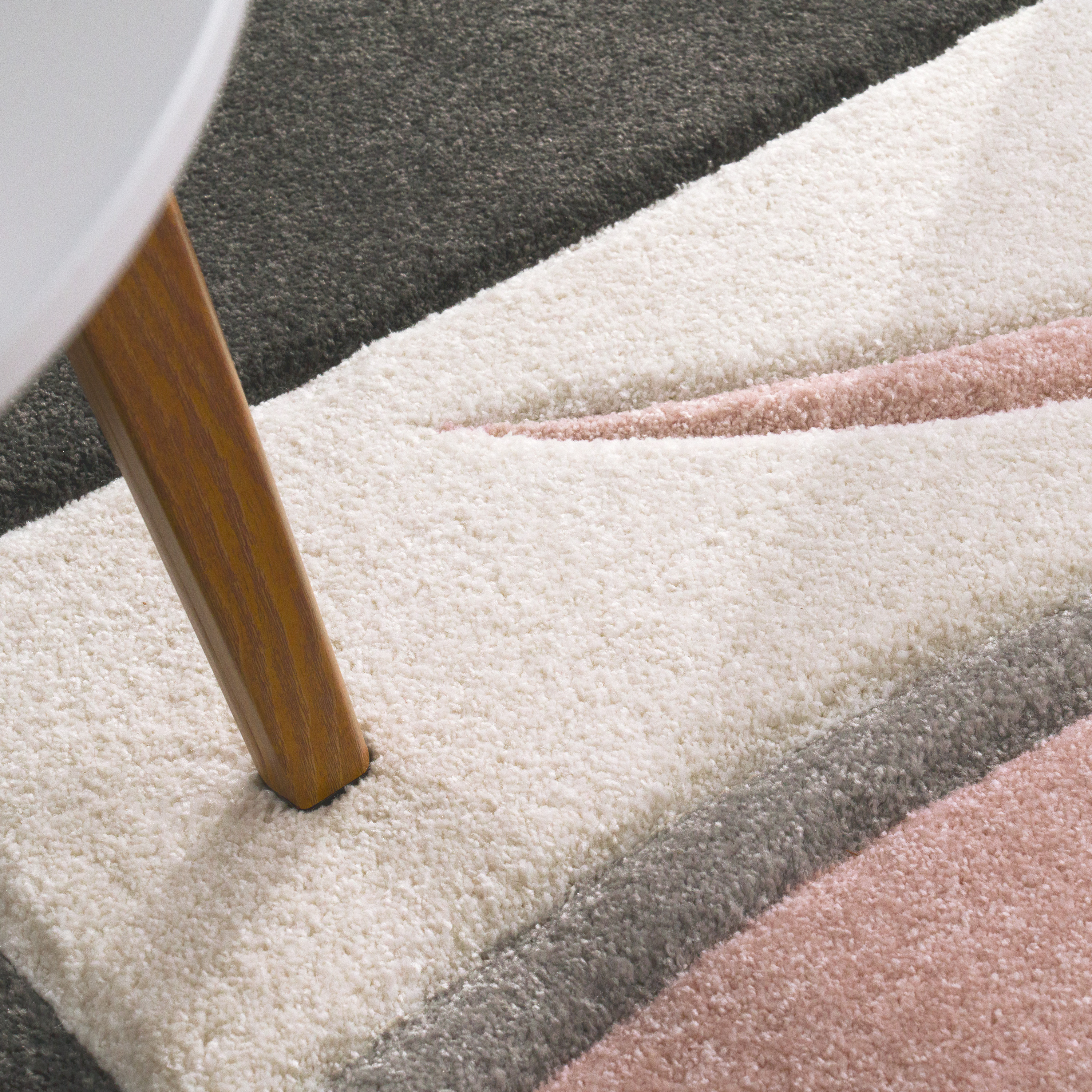 Teppich Pastellfarben 3-D Karo Muster Kurzflor Pink 