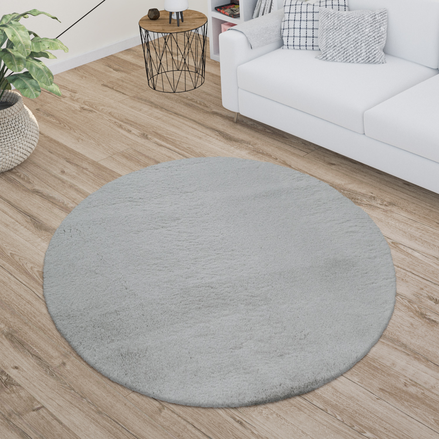 Flauschiger-Teppich Solina Grau Modern