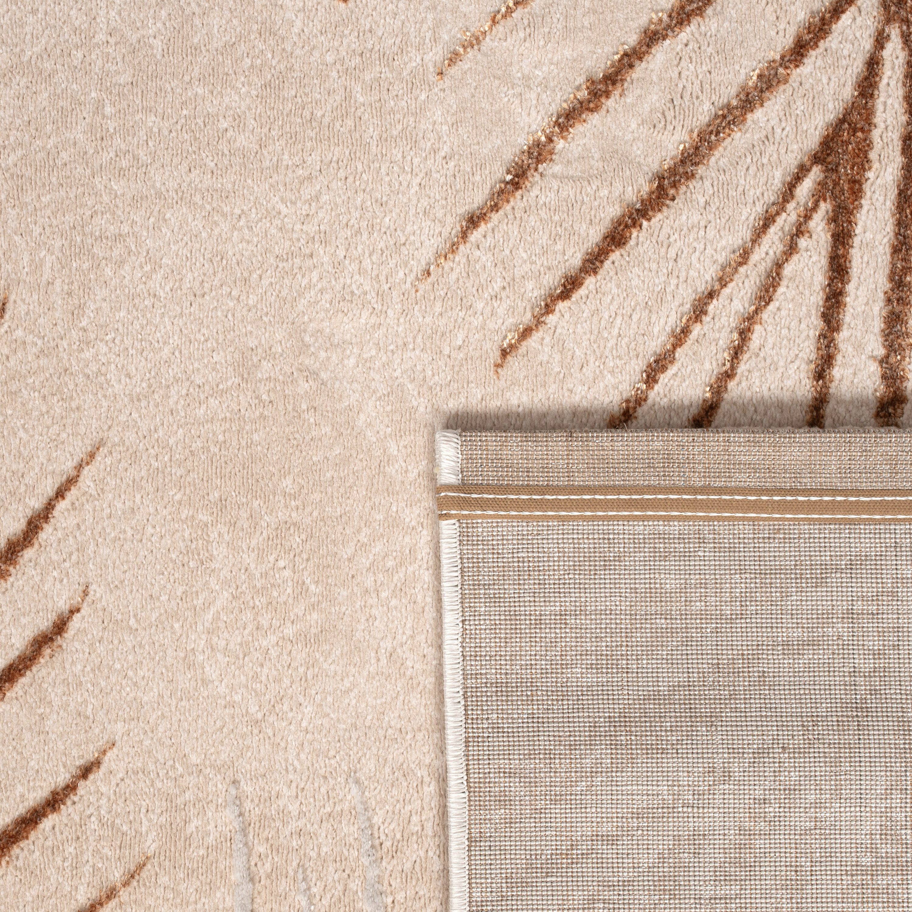 Teppich Esszimmer Palmenmuster Floral Modern Beige Modern