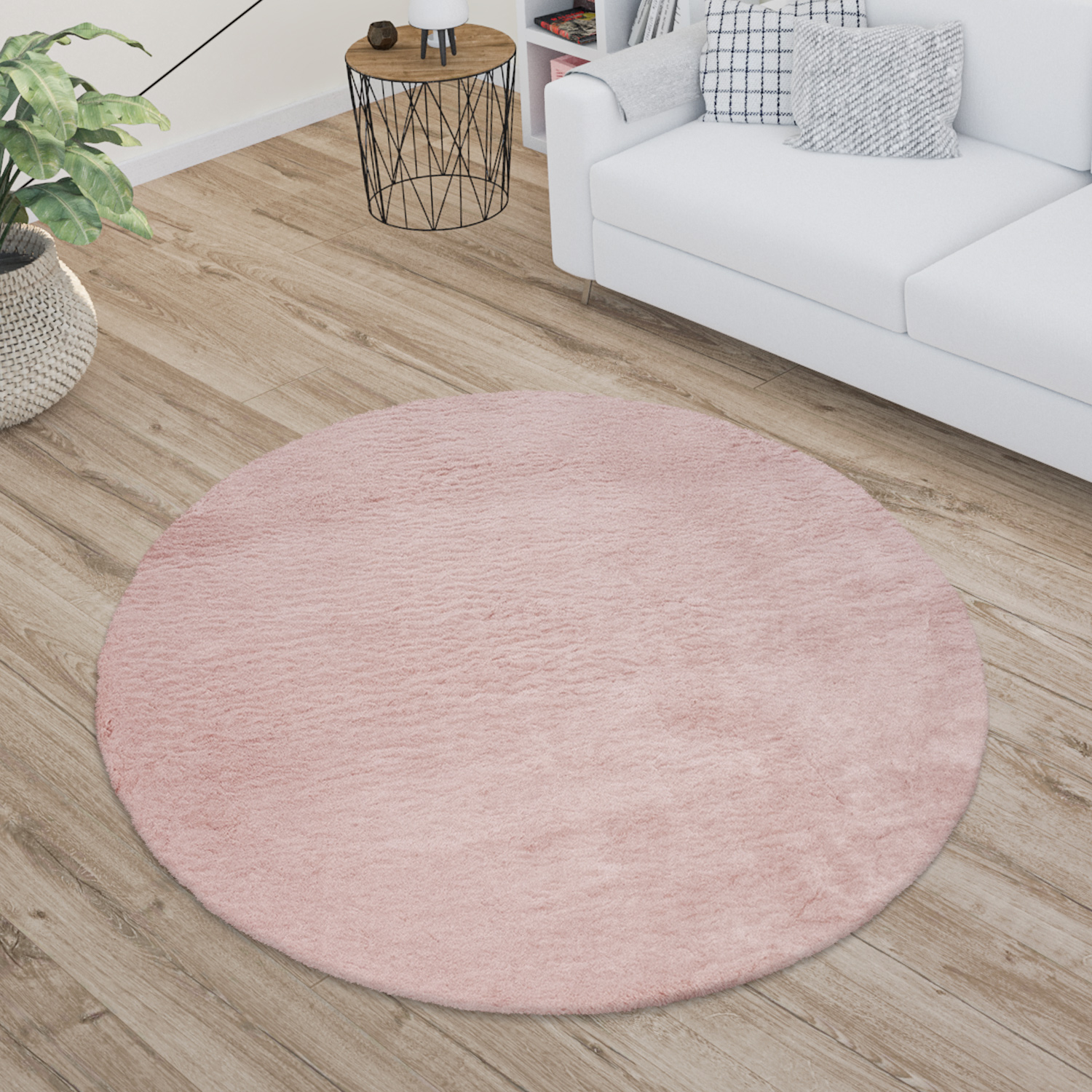 Flauschiger-Teppich Solina Pink Modern