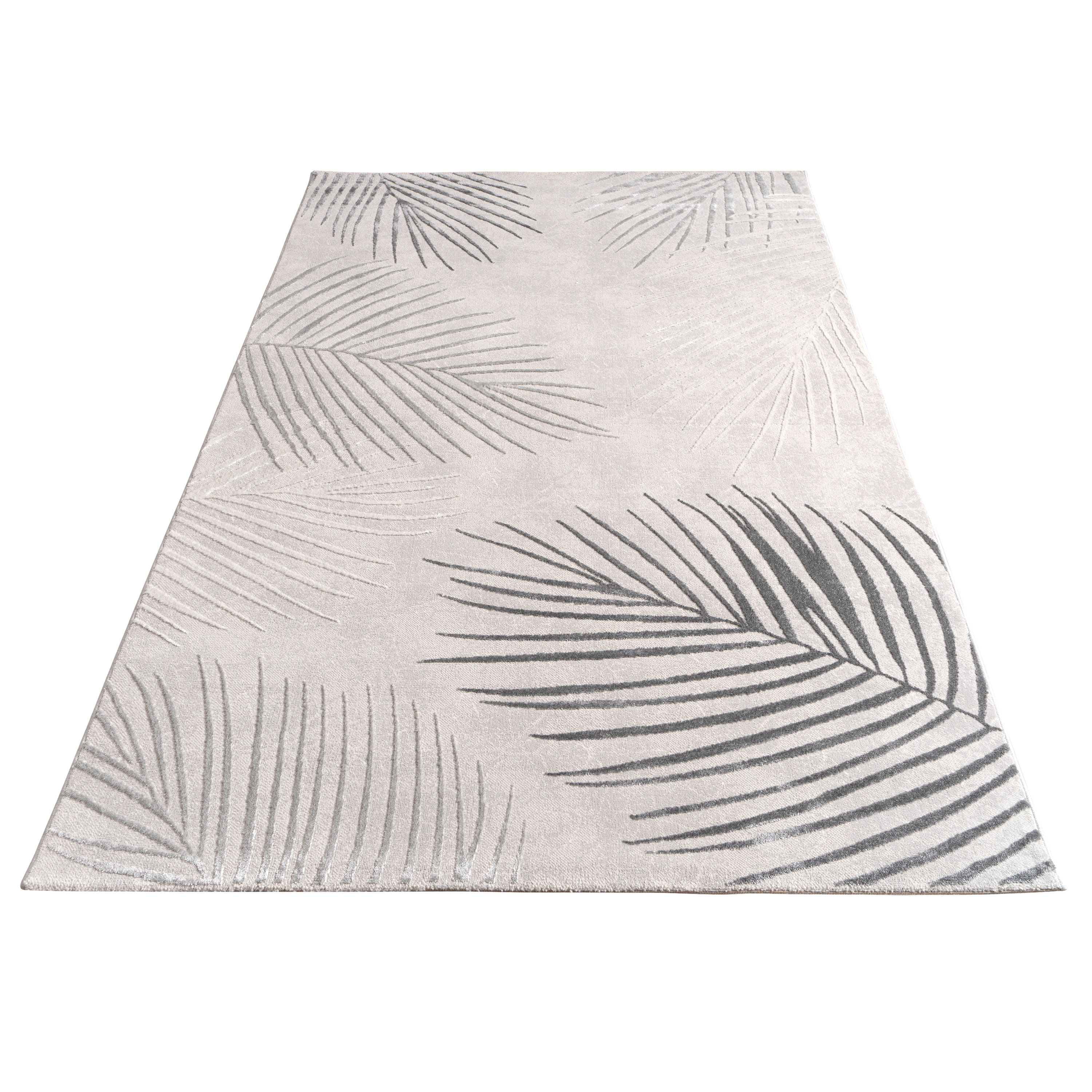Teppich Esszimmer Palmenmuster Floral Modern Grau Modern