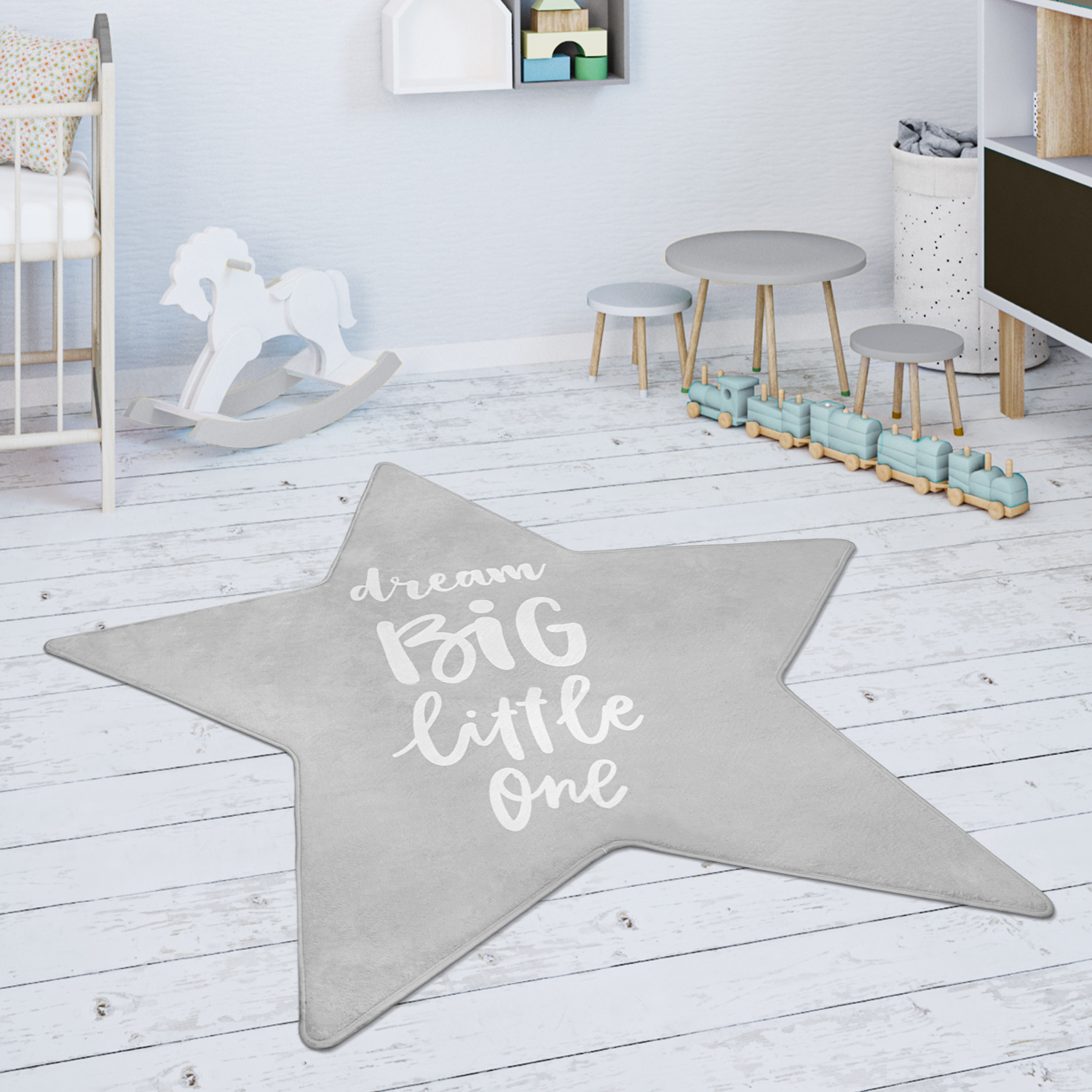 Kinderteppich Teppich Kinderzimmer Sternen Form Grau Kind