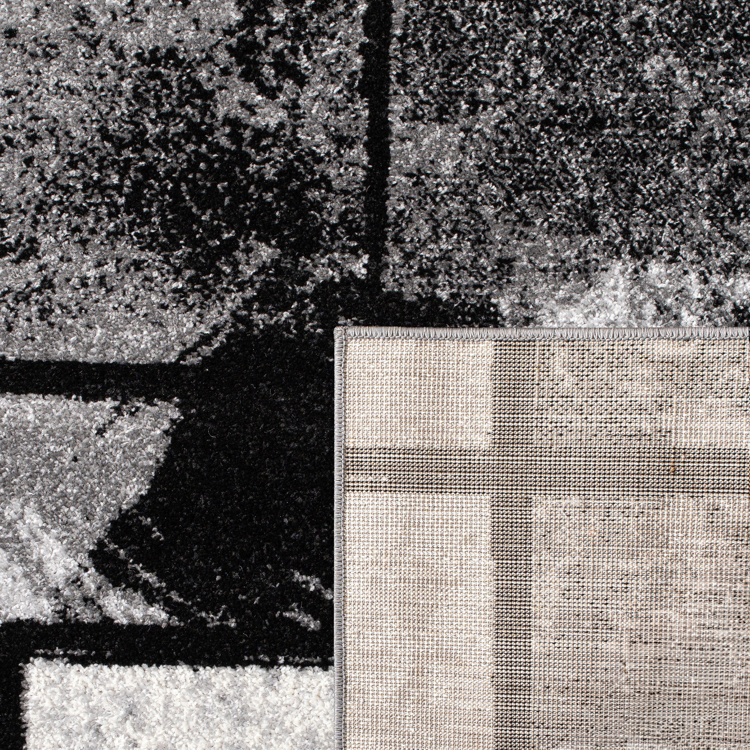 Teppich Kurzflor Abstraktes Design Gemälde Optik Grau 