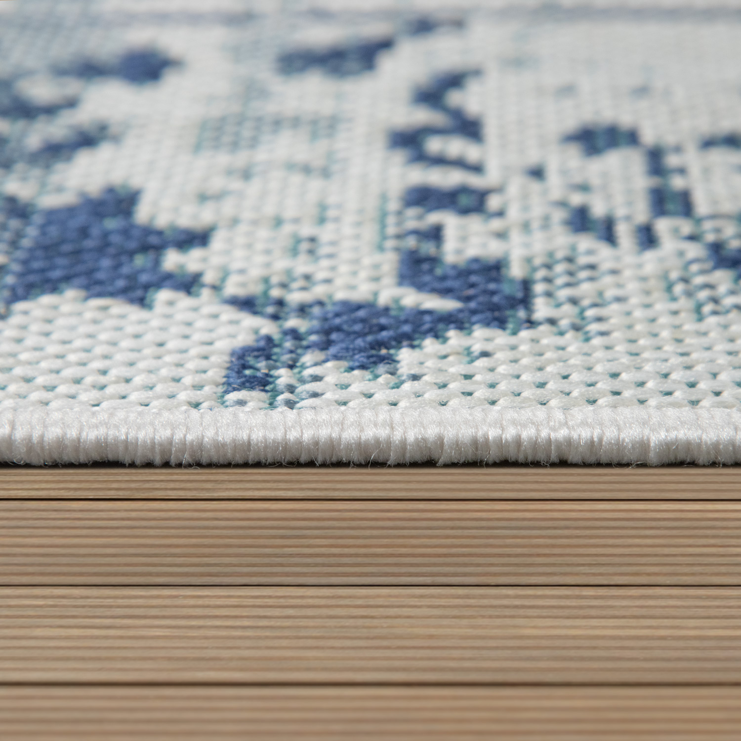 Teppich Balkon Orient Muster Als Flachgewebe Blau Orientalisch