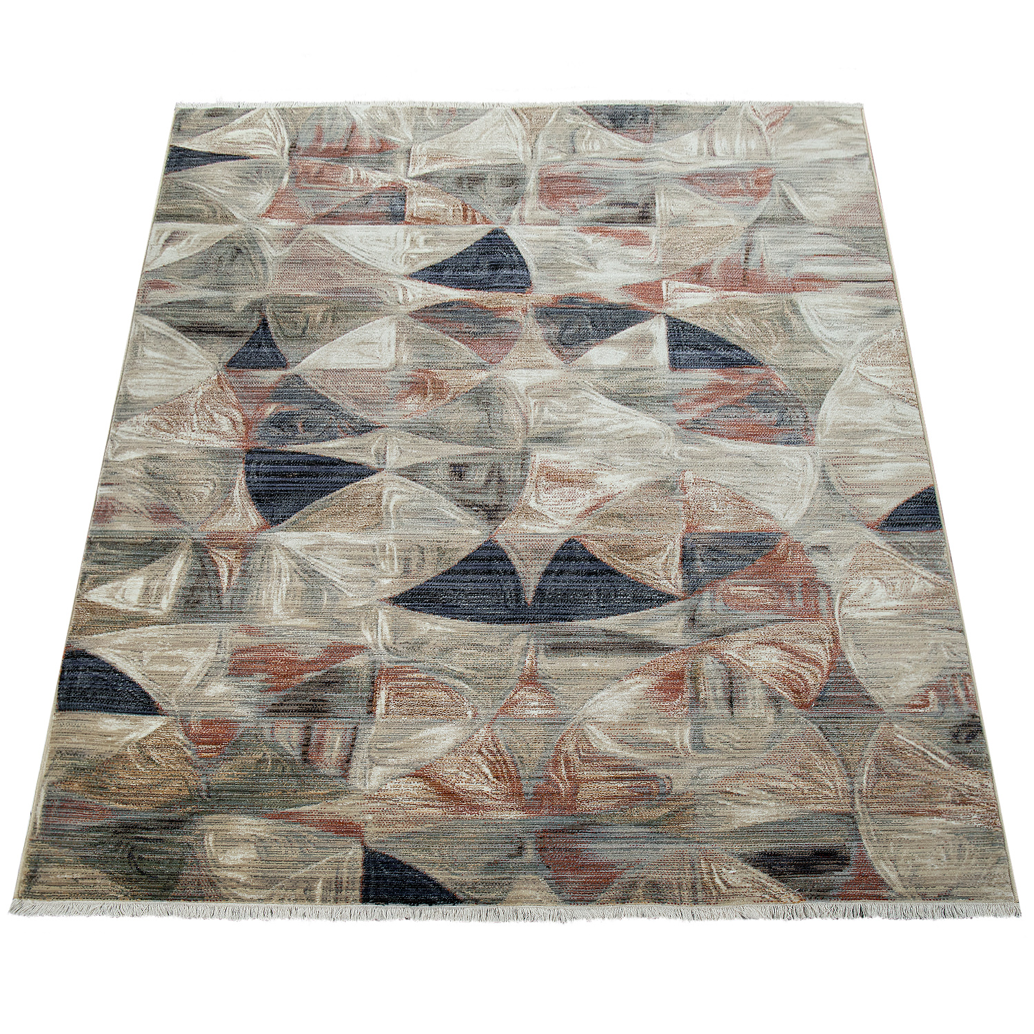 Kurzflor Wohnzimmer Teppich Orient Muster Design Beige 