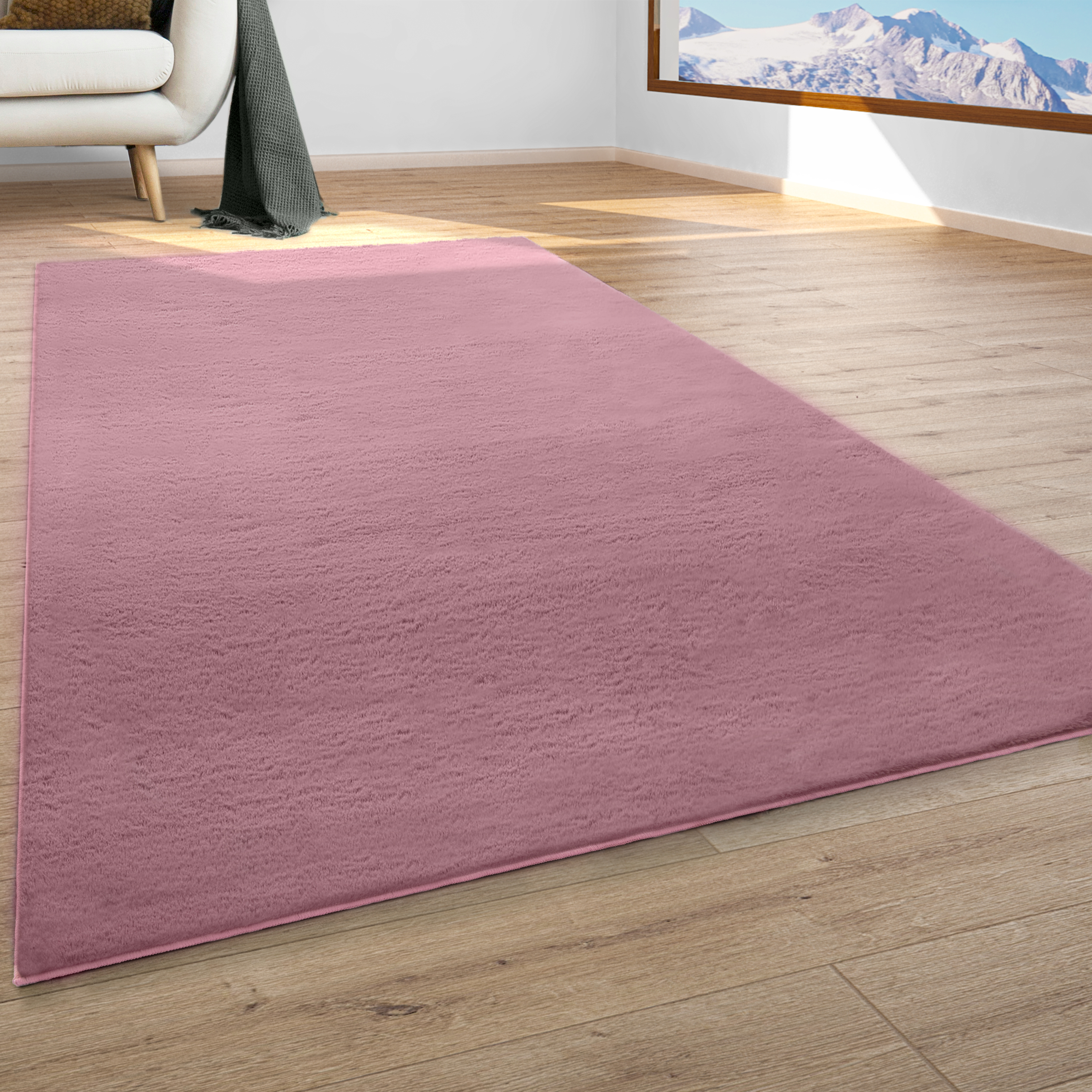 Flauschiger-Teppich Solina Beerenfarben Modern