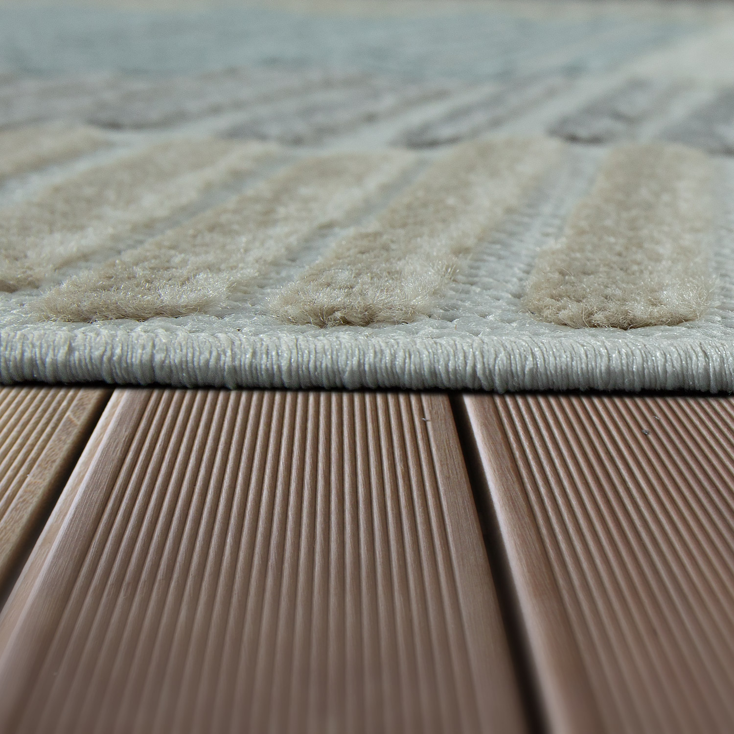 In- & Outdoor Teppich Geometrisches Design Pastell Beige 
