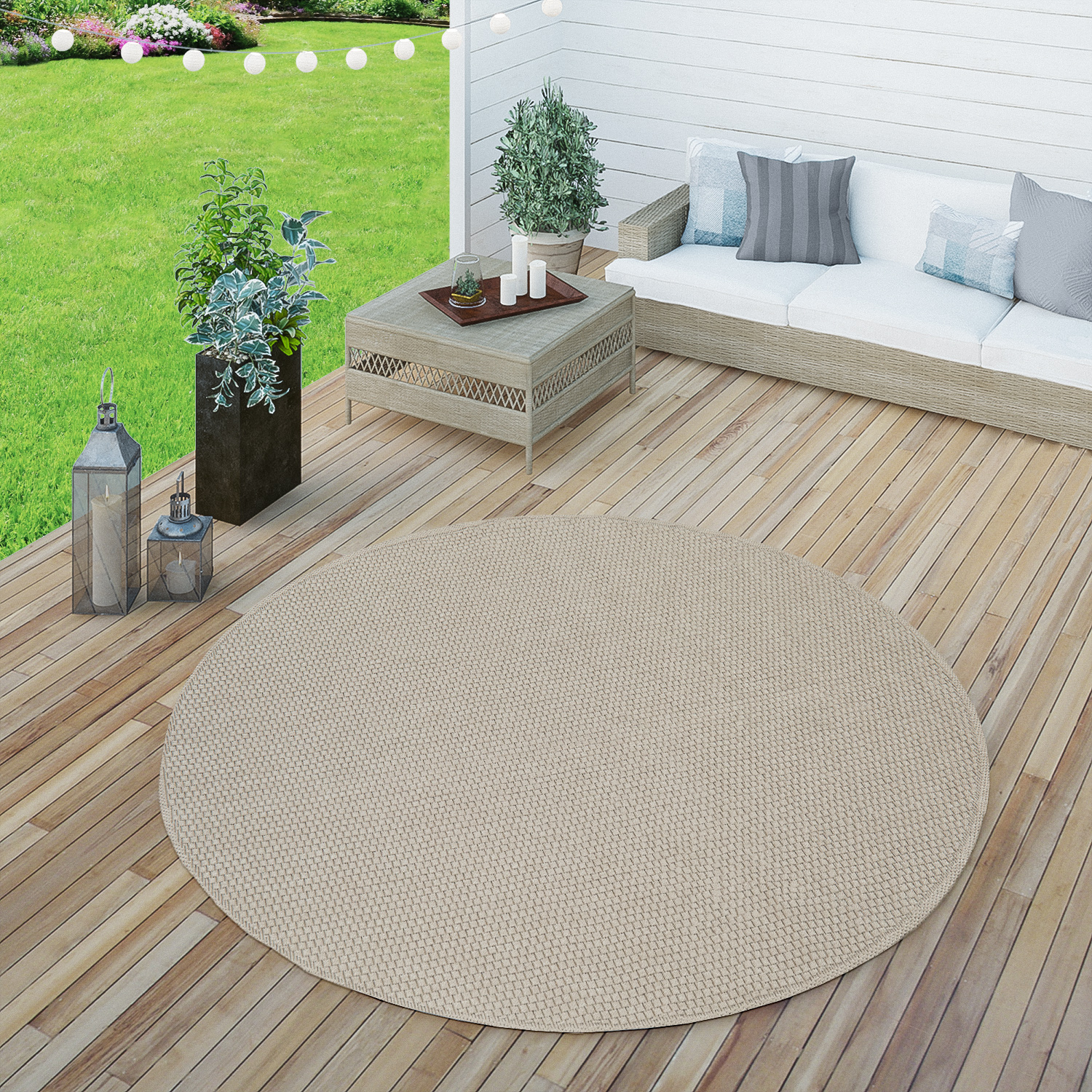 In- & Outdoor-Teppich Timba Beige Modern