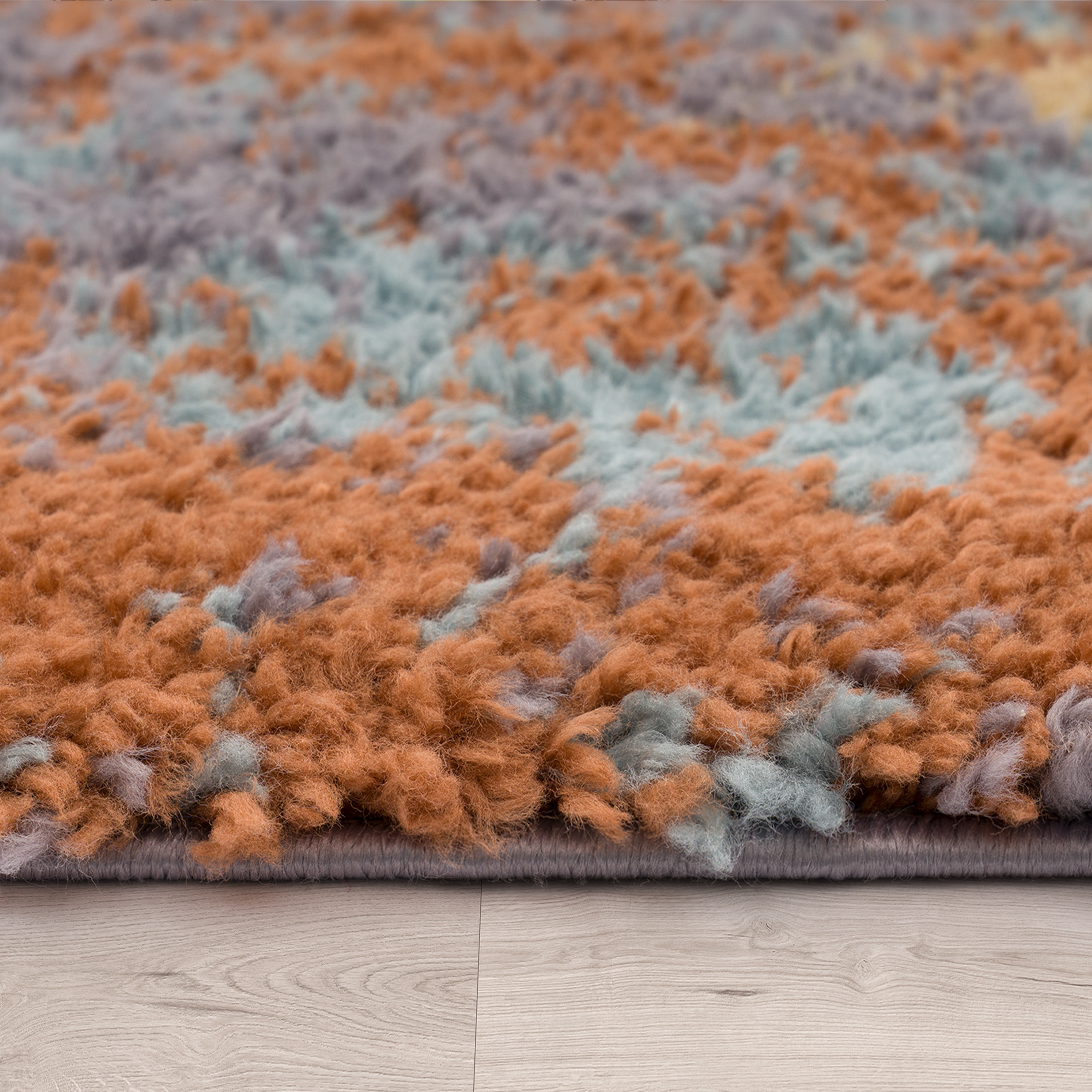 Teppich Esszimmer Shaggy Abstraktes Muster Mehrfarbig Vintage