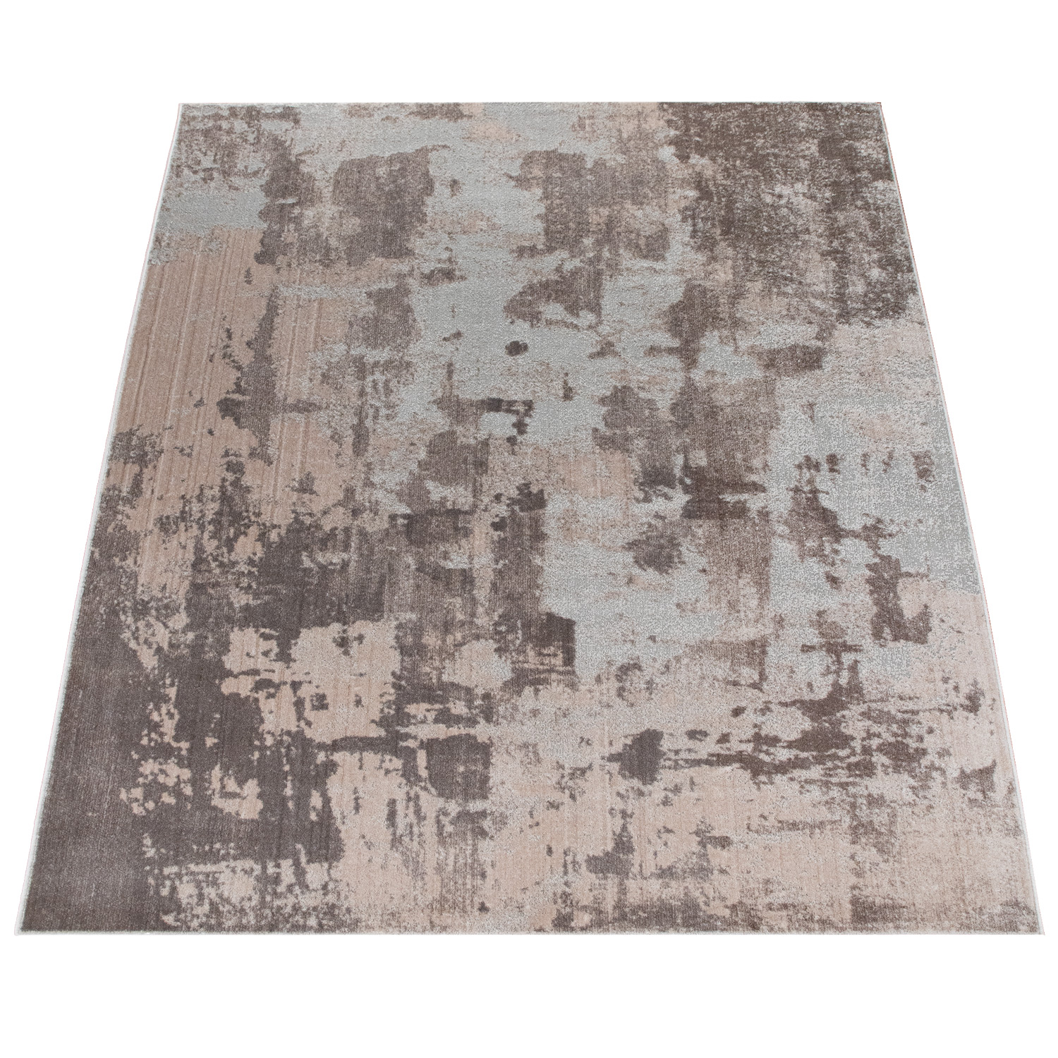Teppich Für Wohnzimmer 3D Effekt Abstraktes Muster Grau 