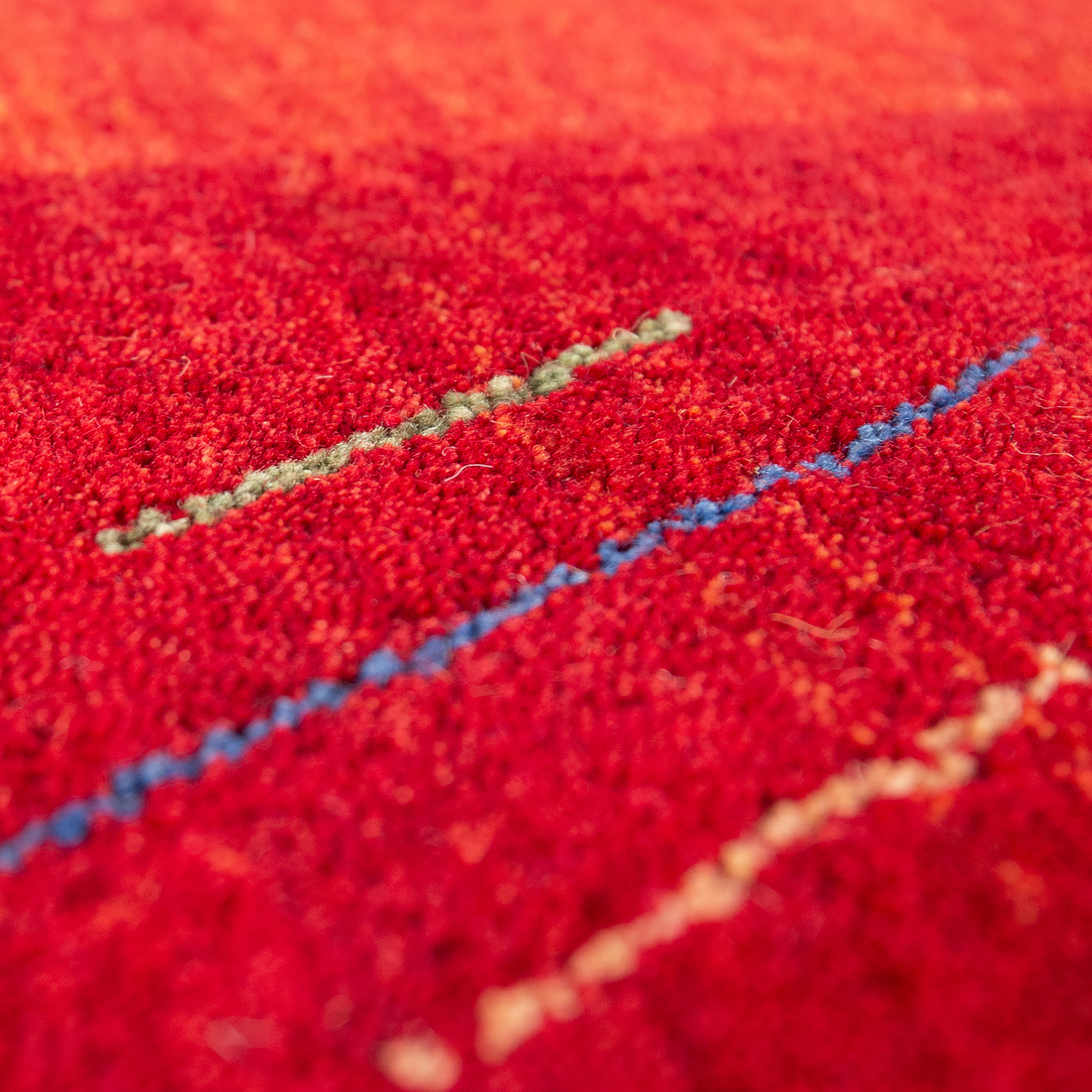 Teppich Handgewebt Gabbeh Wolle Bordüre Meliert Orange 