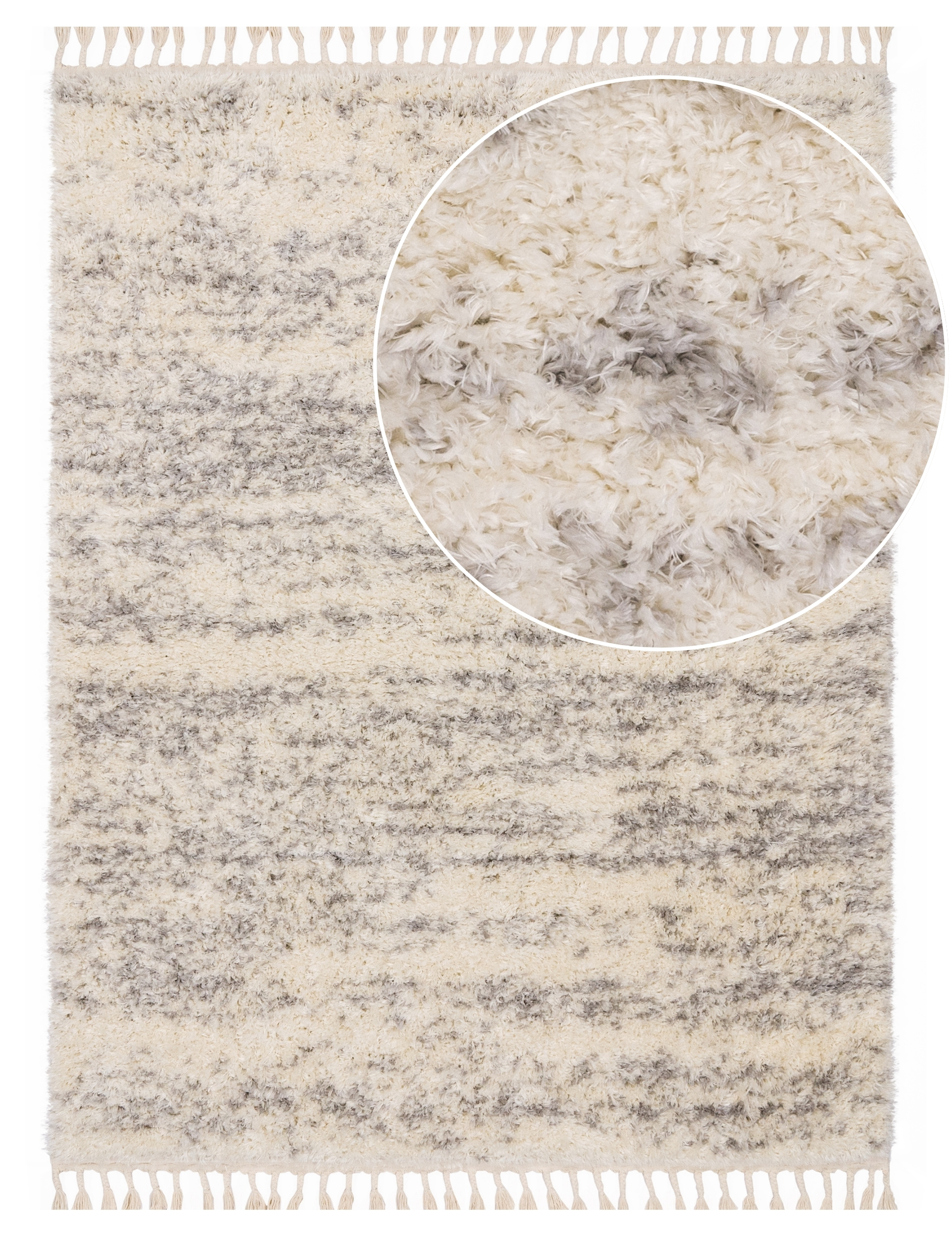 Hochflor-Teppich Kimberly Grau Modern