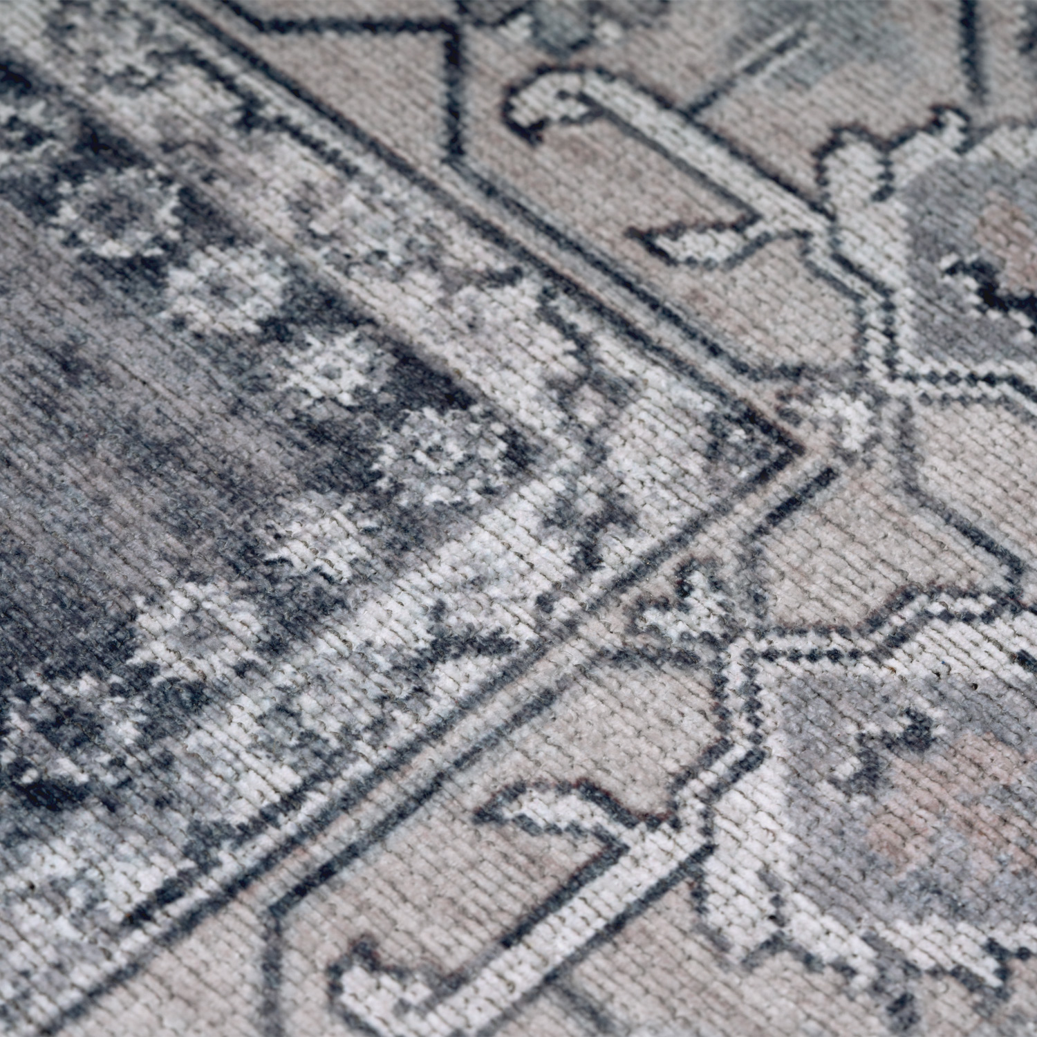 Teppich Esszimmer Orient Ornamente Motiv Vintage Grau Orientalisch