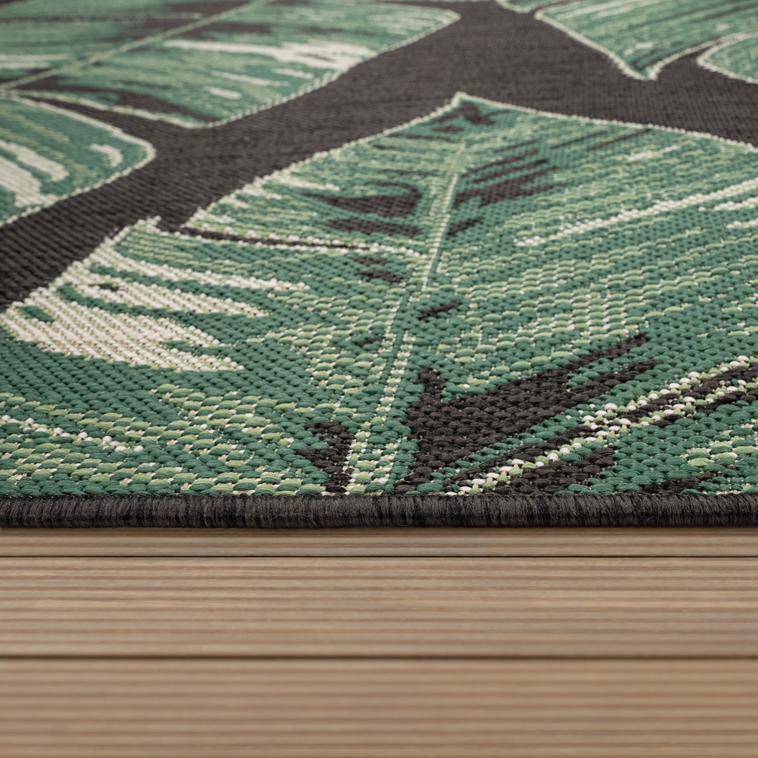Teppich Garten Küche Dschungel Florales Muster Schwarz Mit Motiv