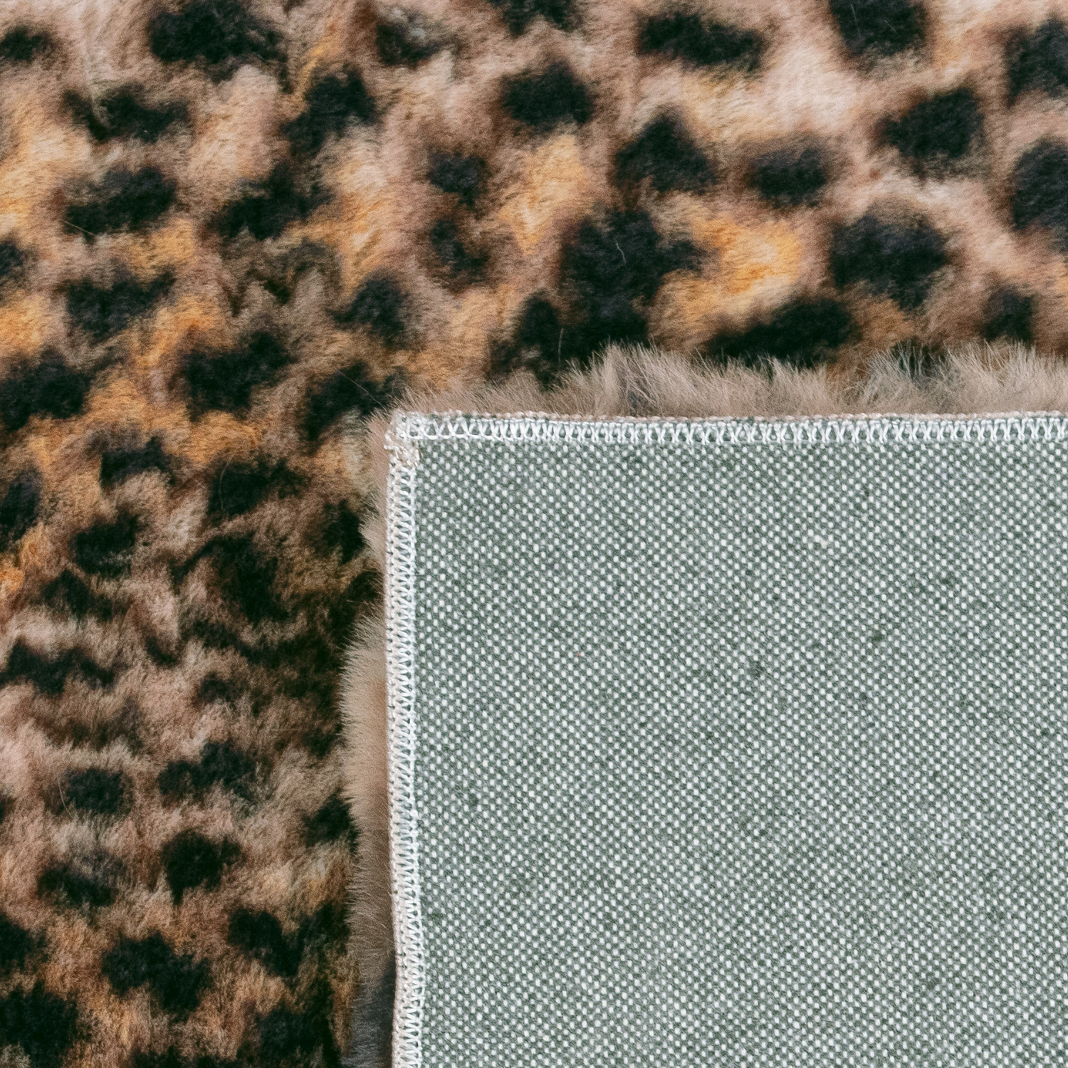 Teppich Wohnzimmer Leoparden Design Beige Gemustert