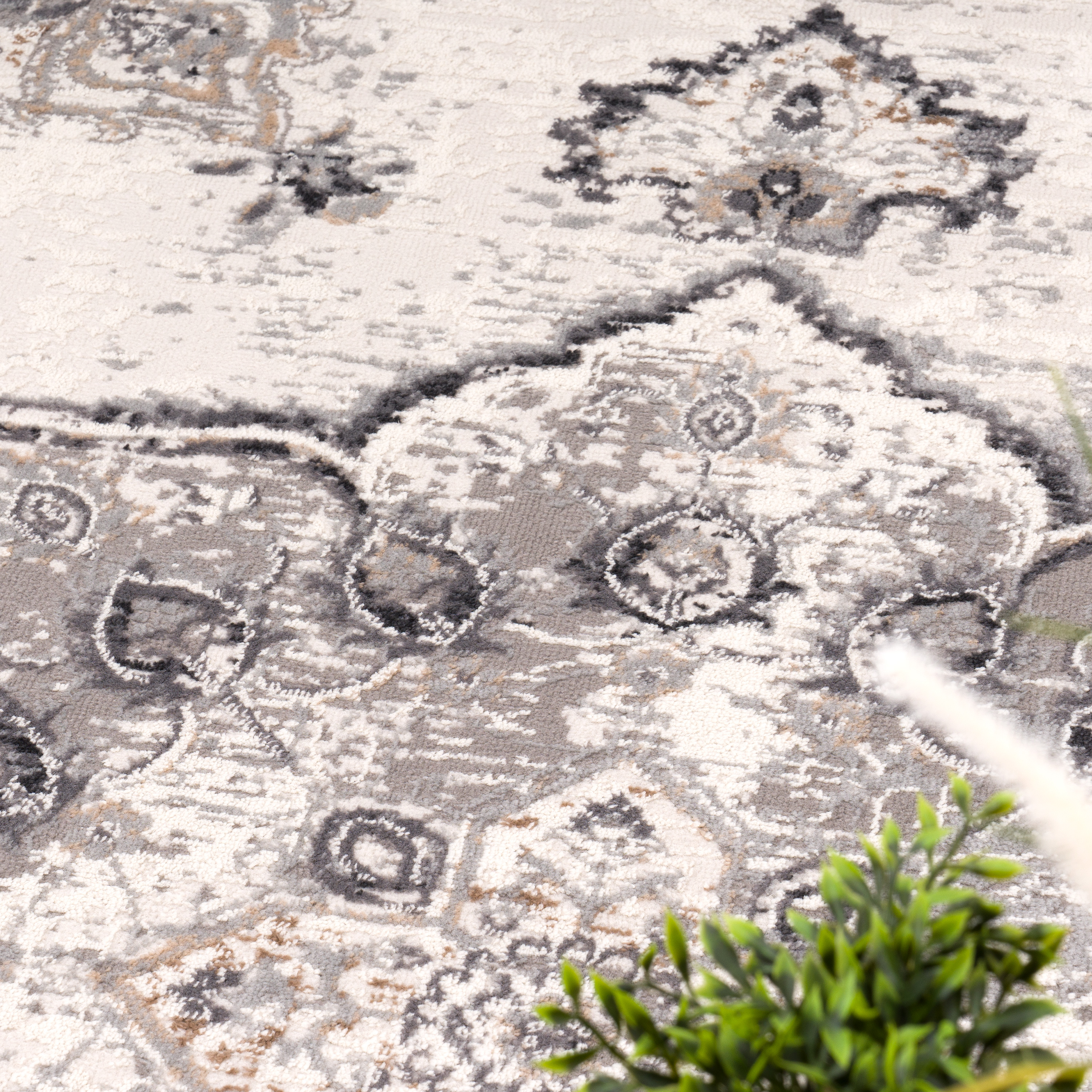 Teppich Esszimmer Orientalisches Muster Mandala Grau Orientalisch