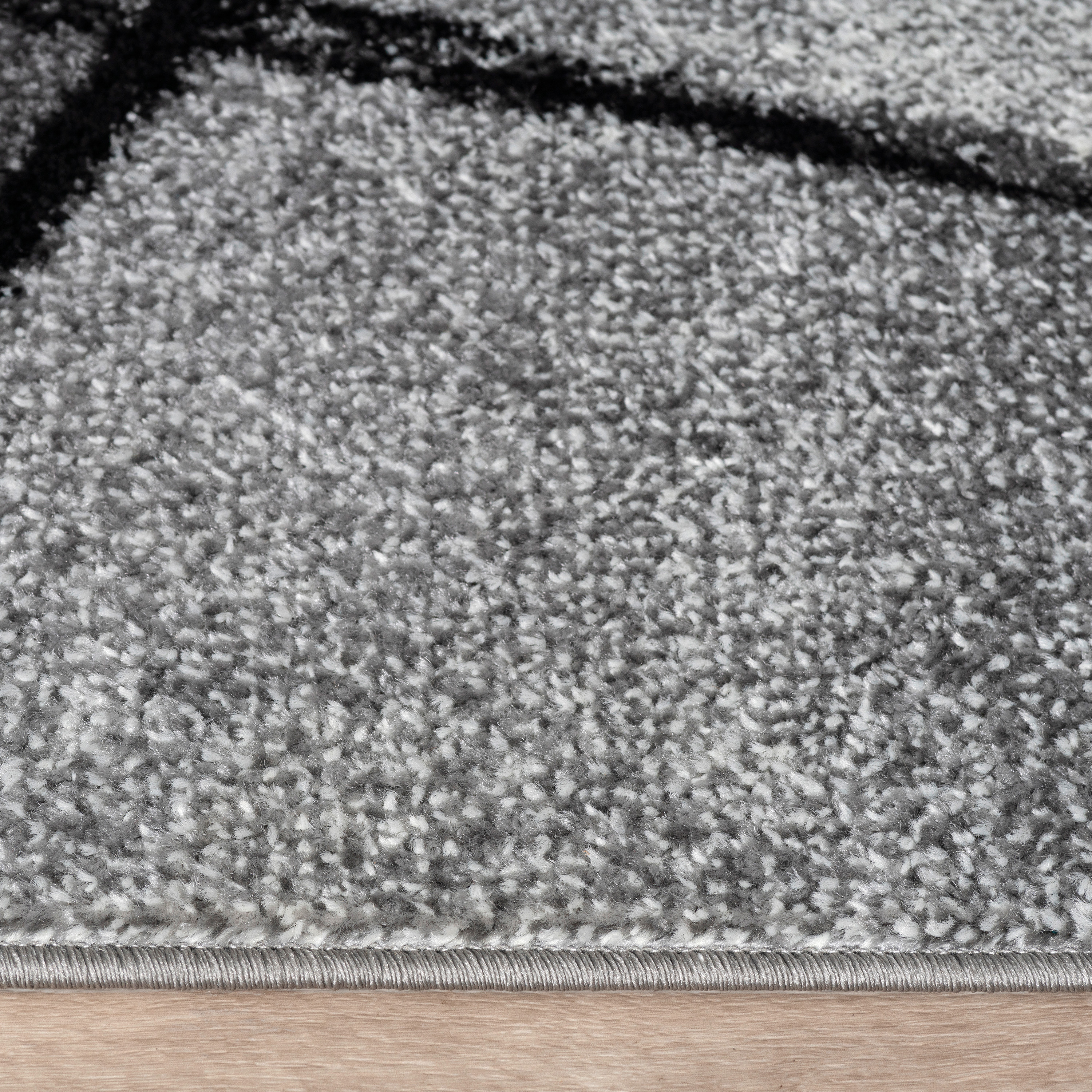 Teppich Schlafzimmer Modernes Muster Kariert Grau Modern