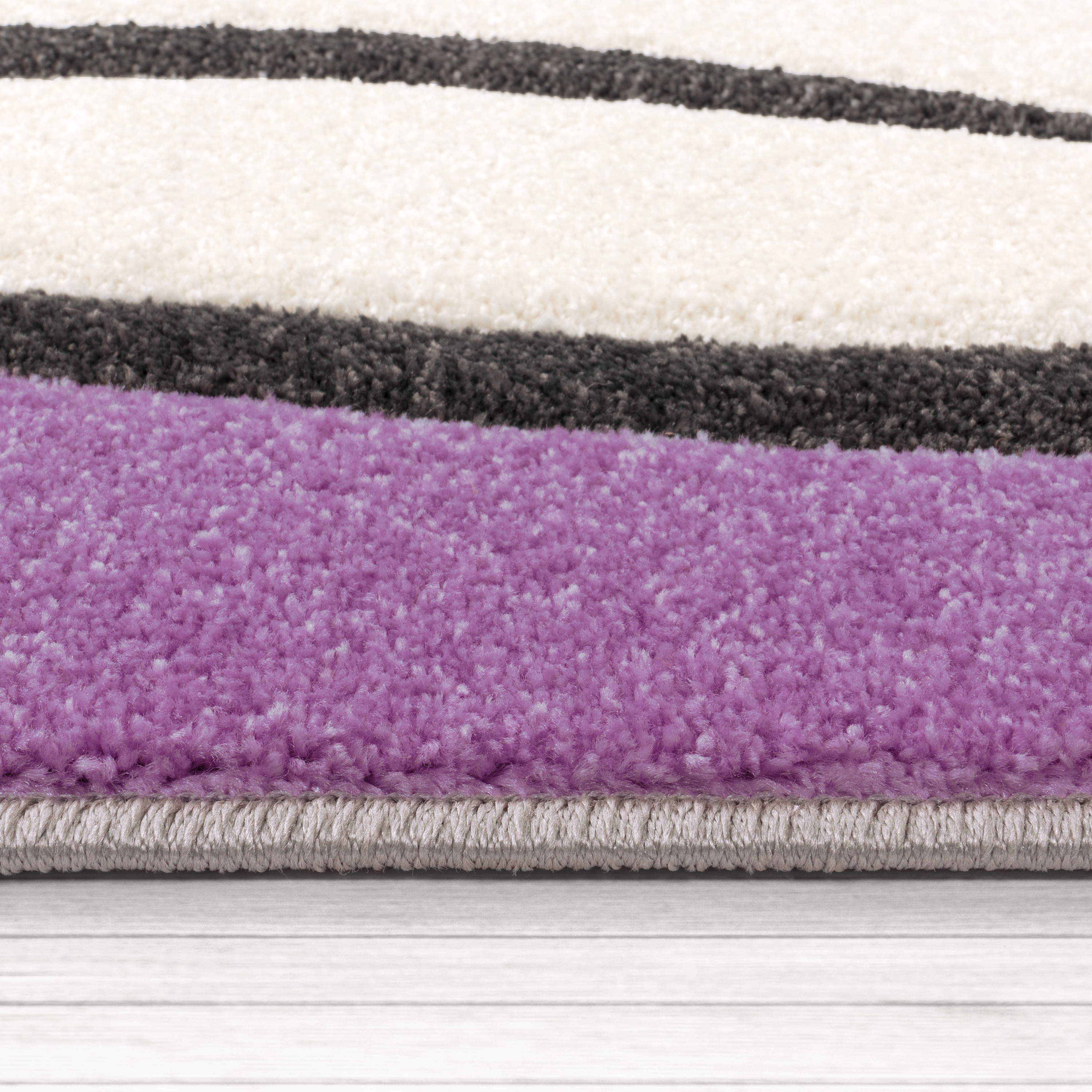 Teppich Pastellfarben 3-D Karo Muster Kurzflor Lila 