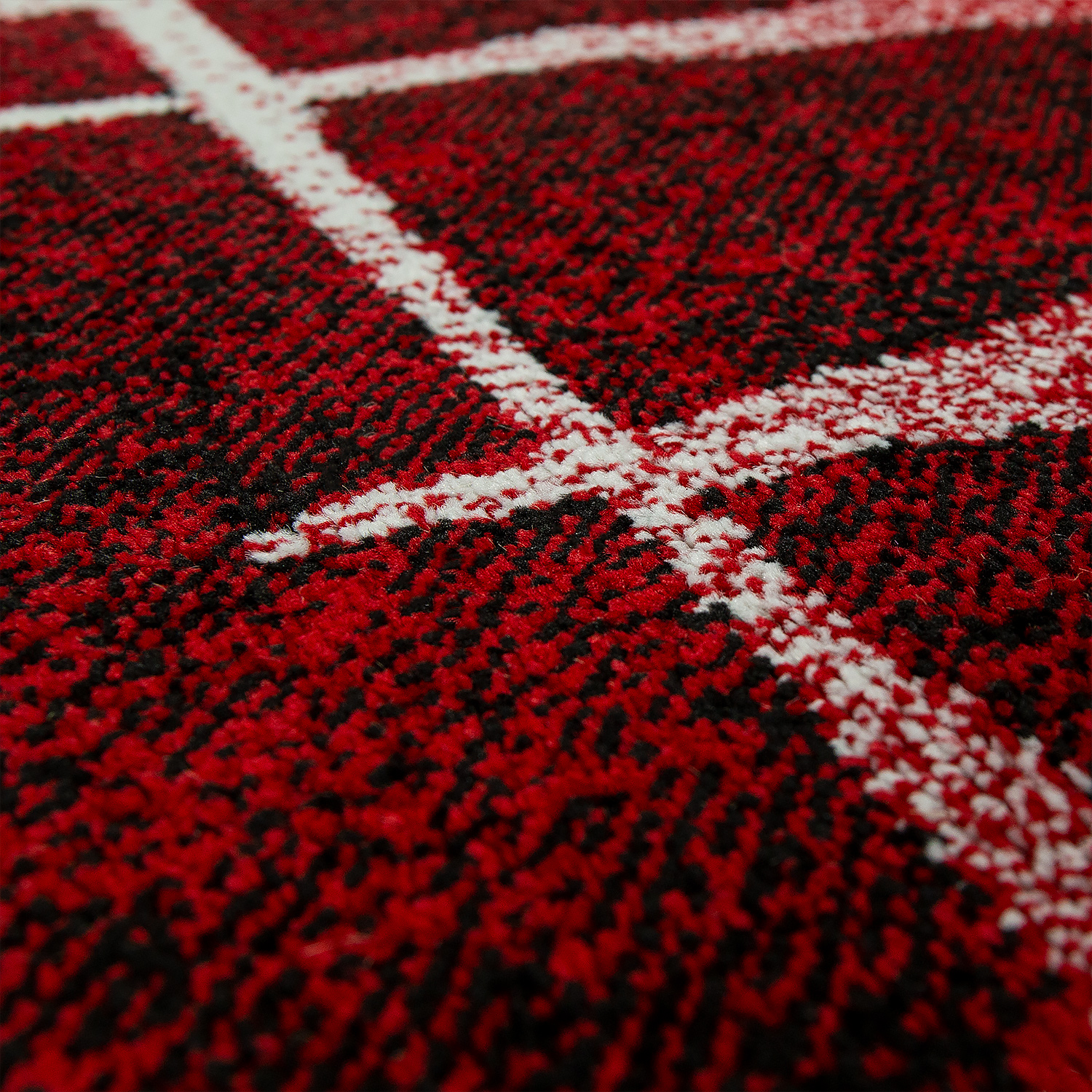 Designer Teppich Modern Trendiger Kurzflor Meliert Rot 