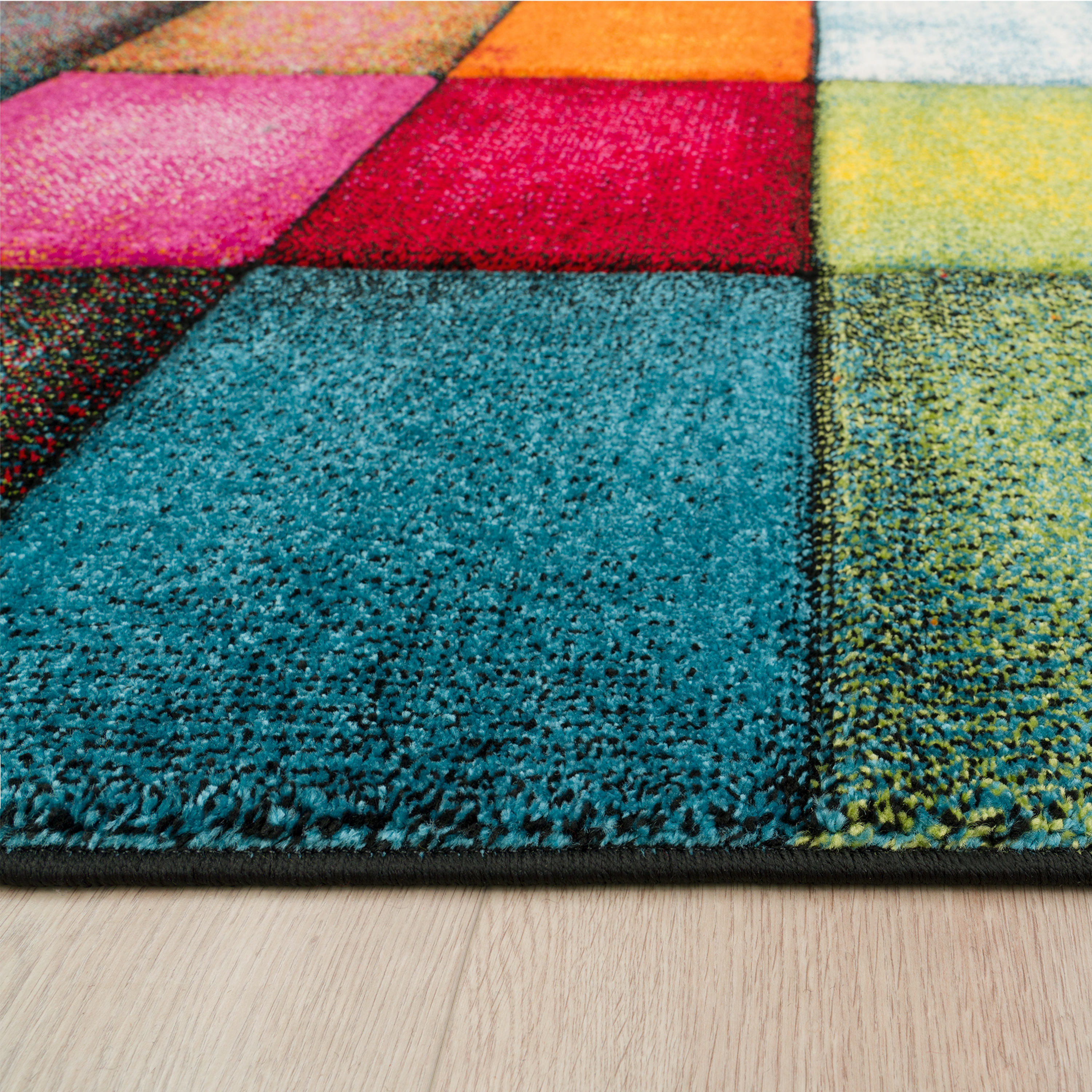 Teppich Esszimmer Geometrisches Muster Abstrakt 3D Mehrfarbig Modern