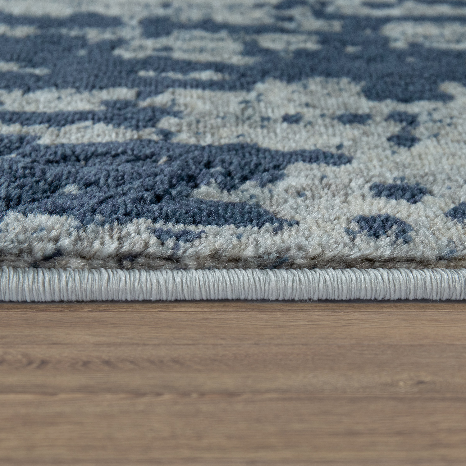 Wohnzimmer-Teppich Kurzflor Moderner Bordüre Blau 
