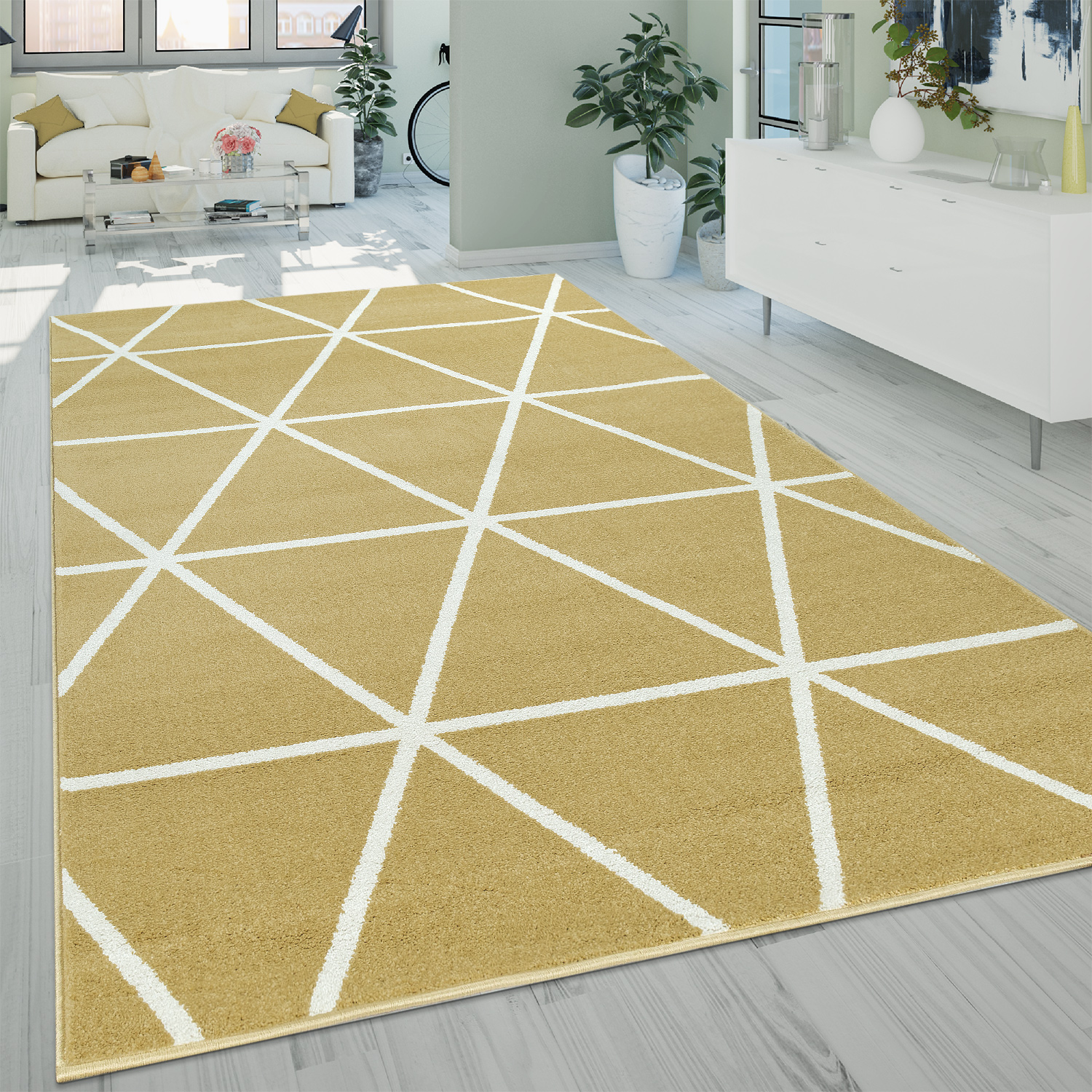 Moderner-Teppich Bella Gelb 