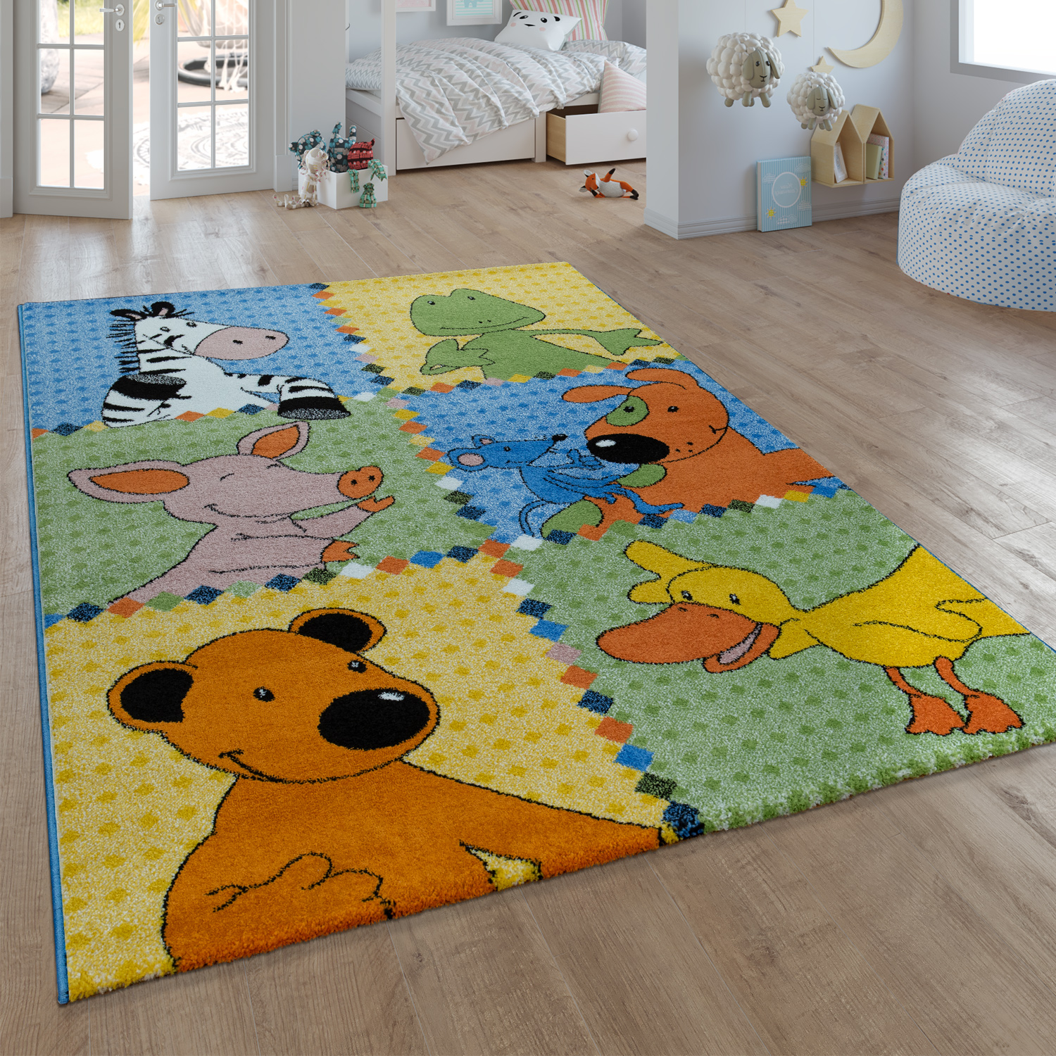 Kinder-Teppich Die Lieben Sieben-Design Mehrfarbig 