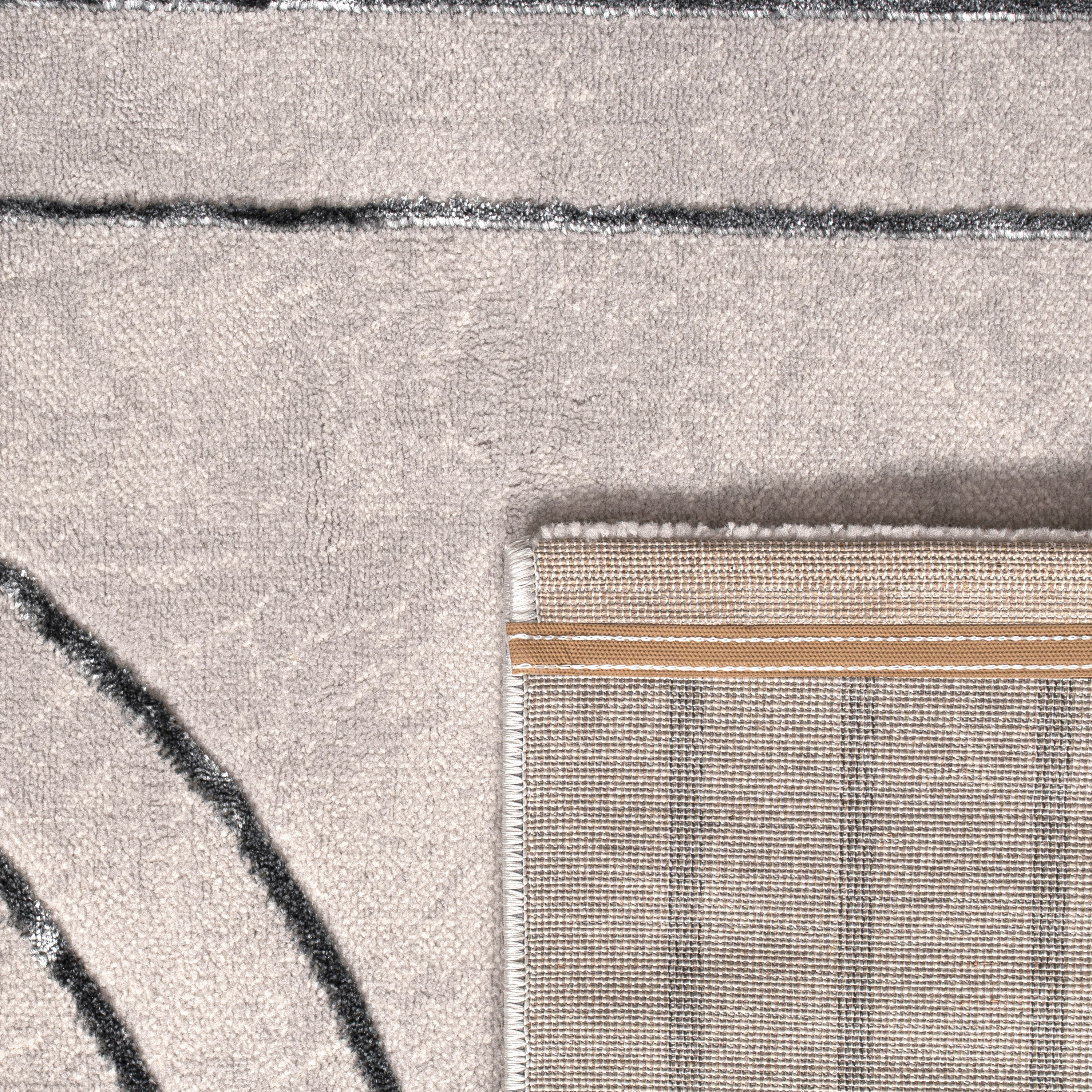 Teppich Schlafzimmer Skandi Motiv Bogen Unifarben Grau Modern