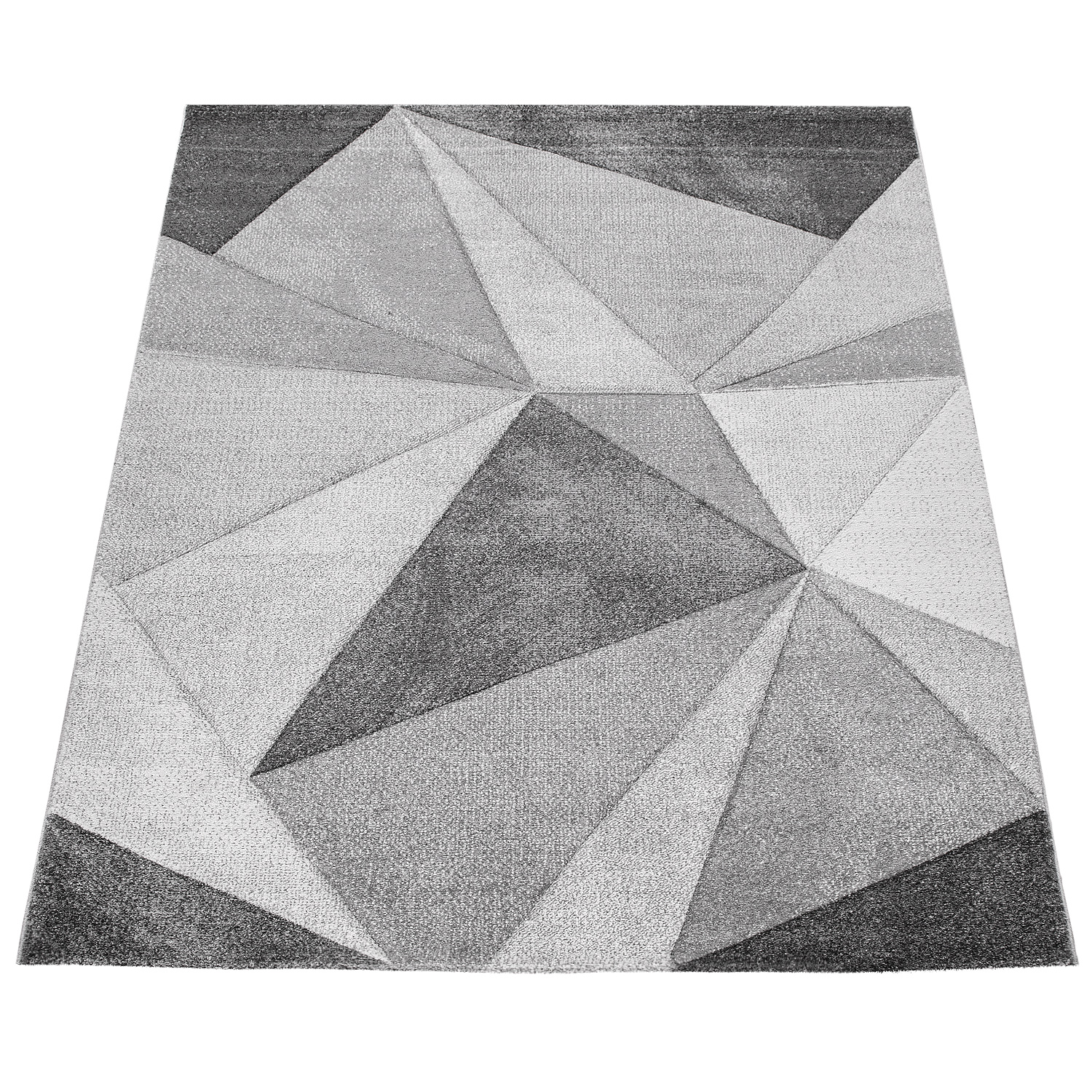 Teppich Wohnzimmer Modernes Geometrisches Muster Grau Modern