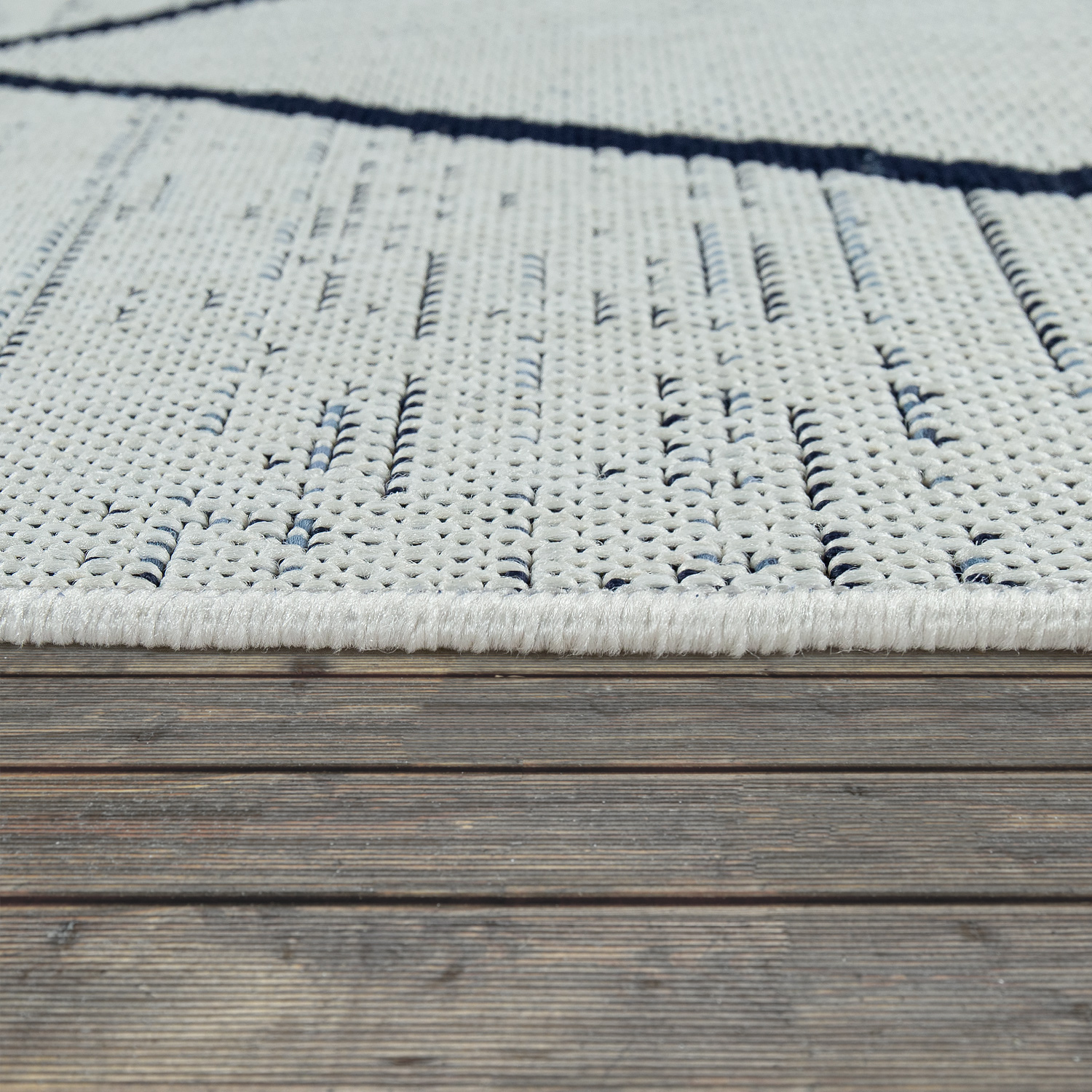 In- & Outdoor Flachgewebe Teppich Skandi Muster Weiß 